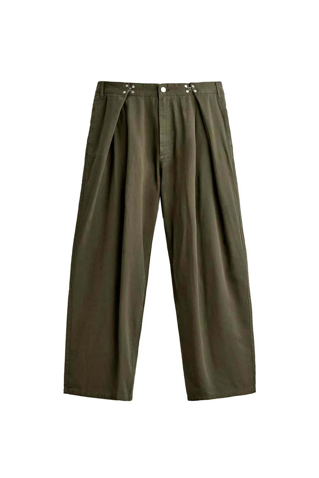 Брюки со складками и металлическим крючком, Zara
