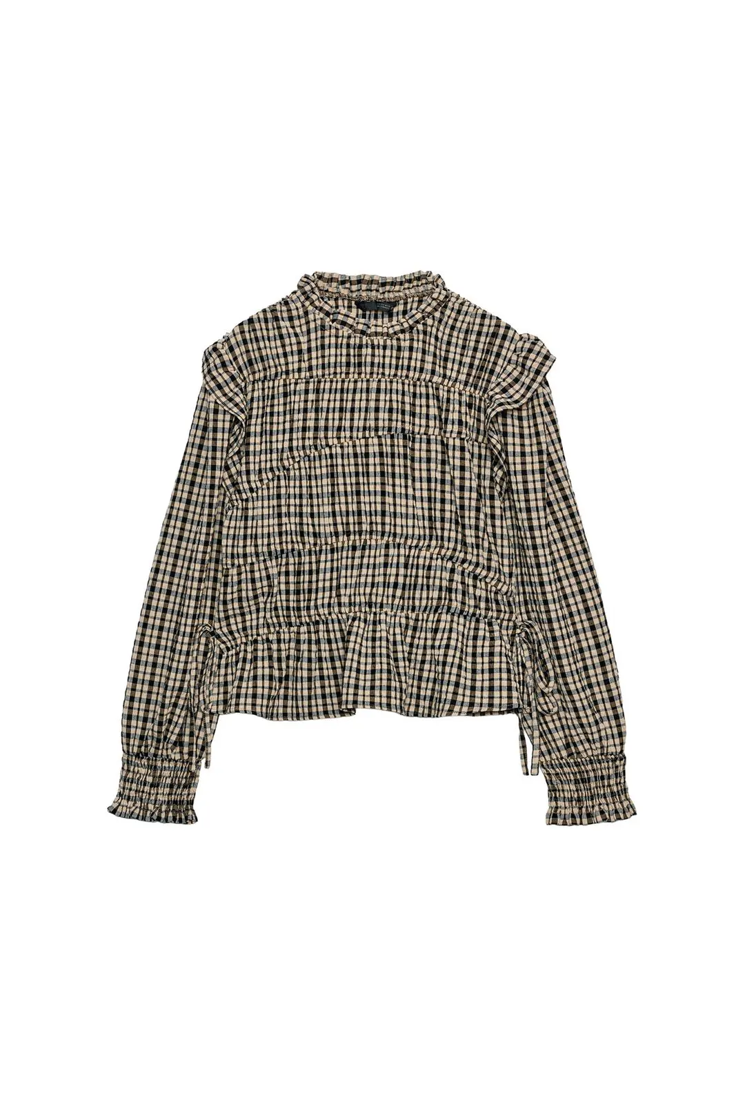 Блузка в клетку с оборками, Zara