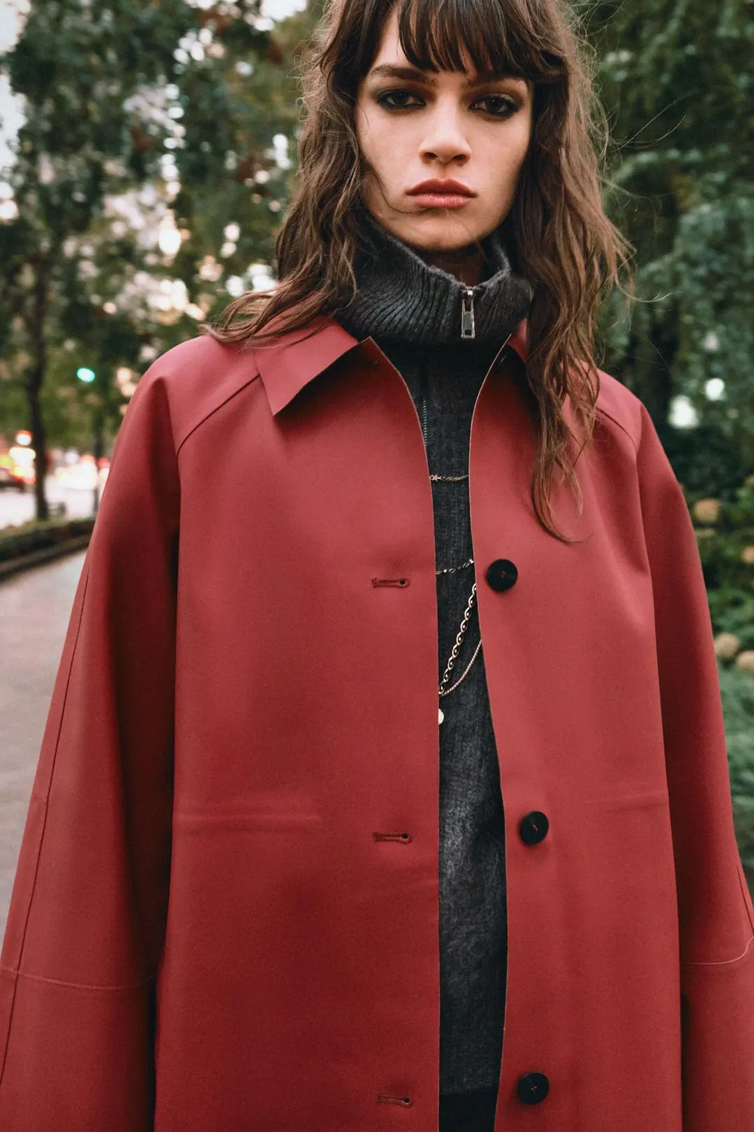 Длинный водоотталкивающий тренч ZW Collection, Zara