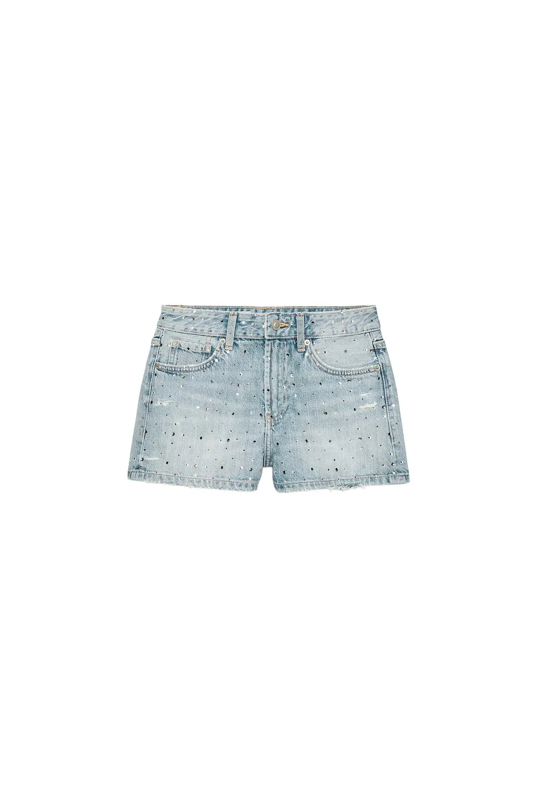 Джинсовые шорты TRF с мерцанием и средней посадкой, Zara