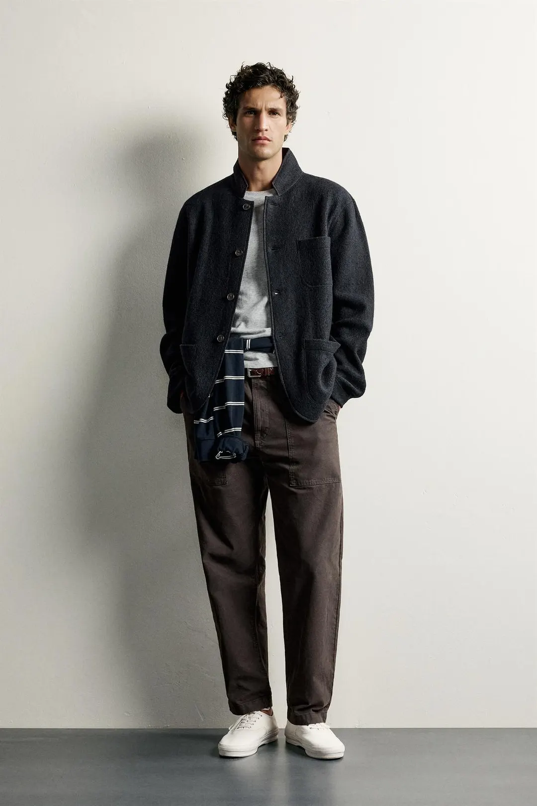 Блейзер свободного кроя из смесовой шерсти, Zara
