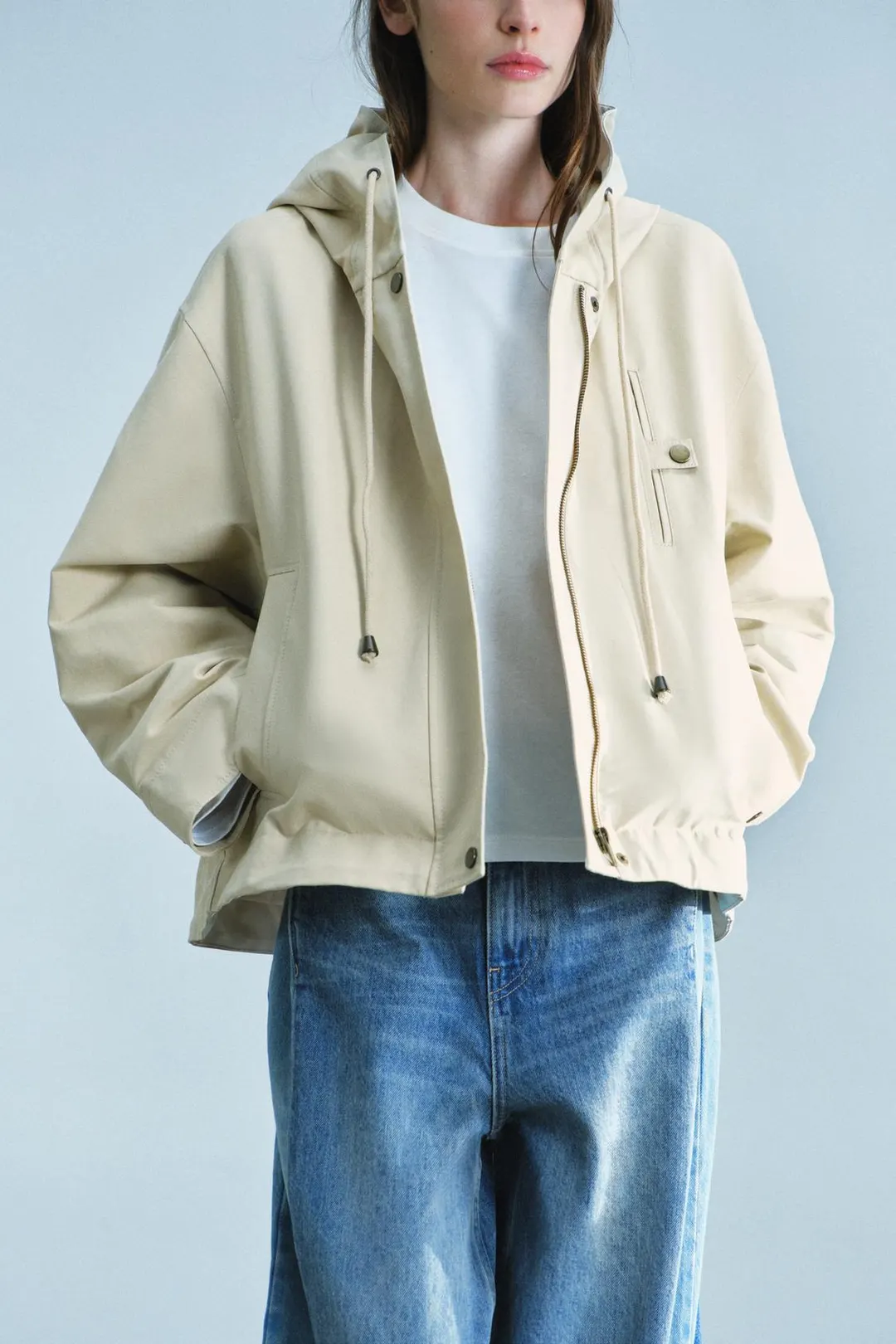 Парка с капюшоном и карманами ZW Collection, Zara