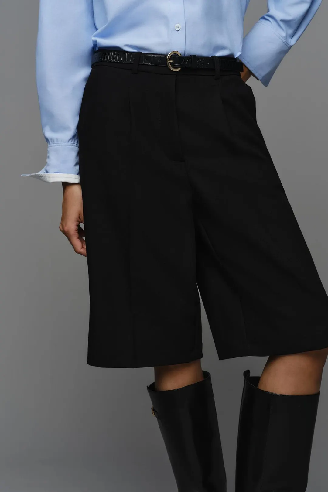 Удлиненные бермуды с ремнем, Zara