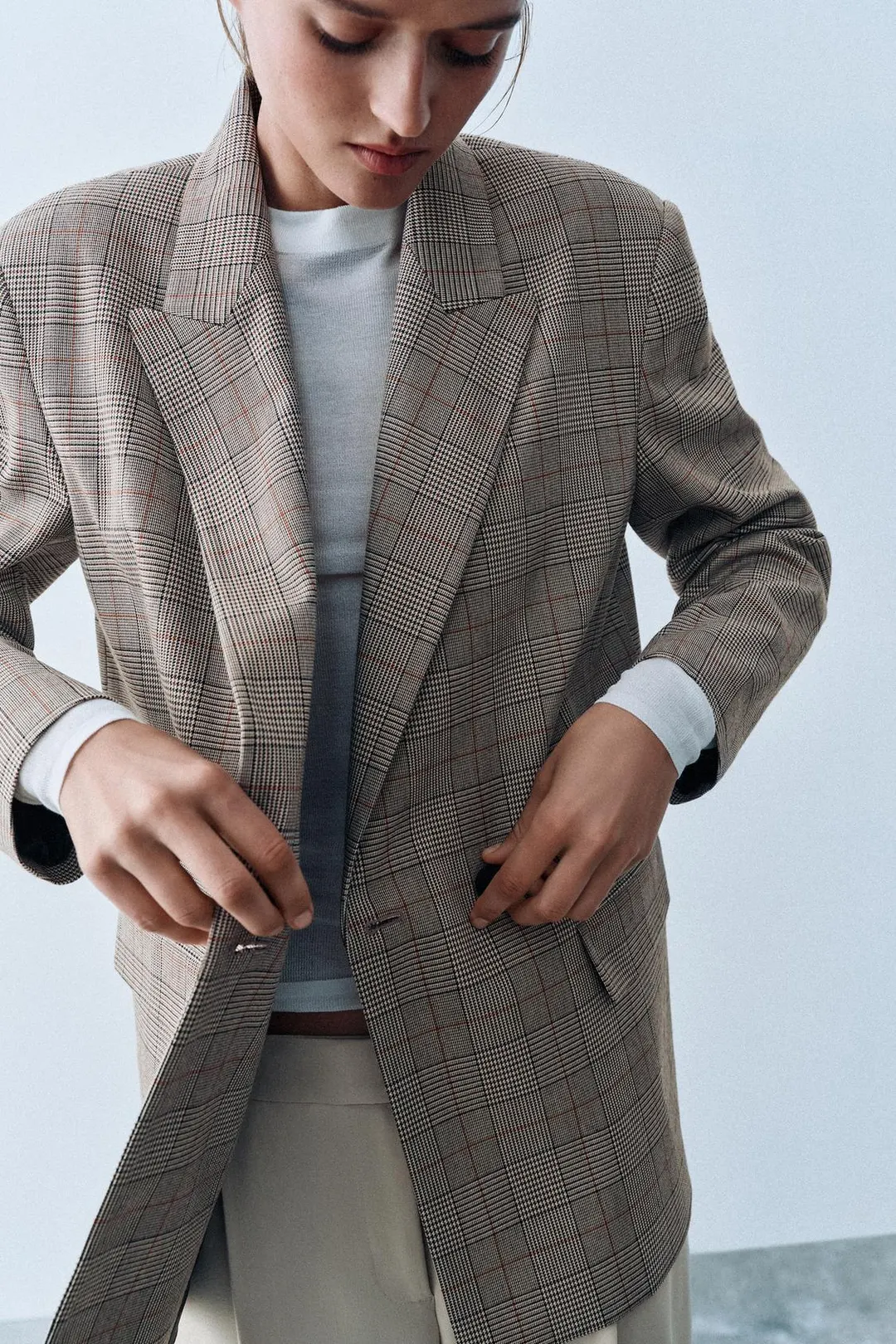 Двубортный блейзер оверсайз, Zara