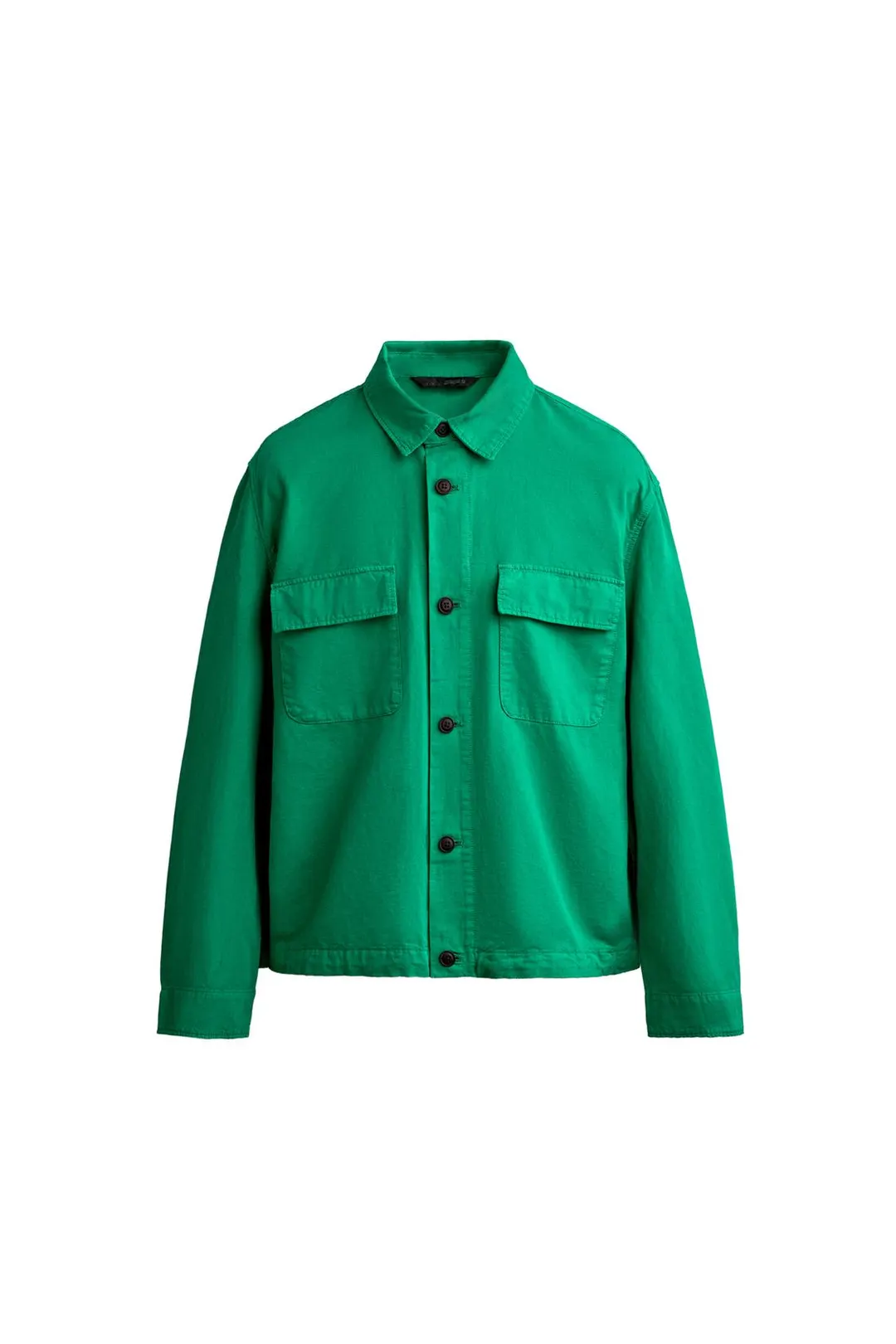 Рубашка-куртка прямого кроя из хлопка и льна, Zara
