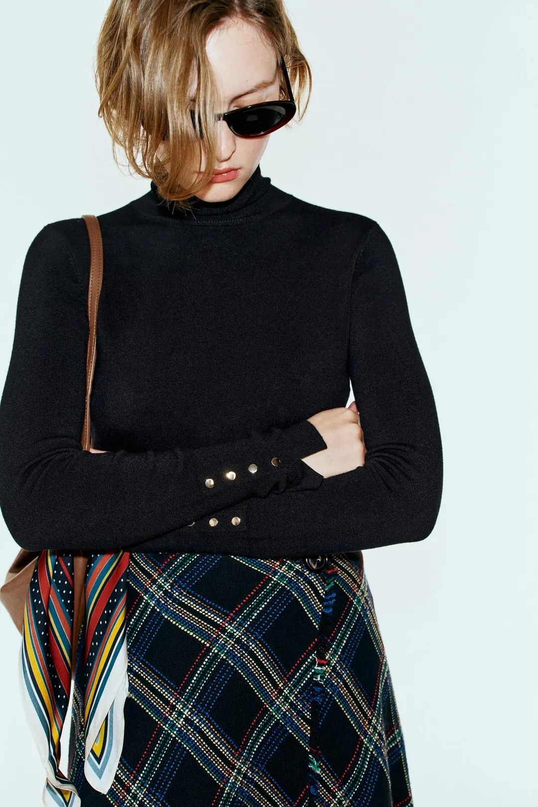 Базовый вязаный свитер с высоким воротником, Zara