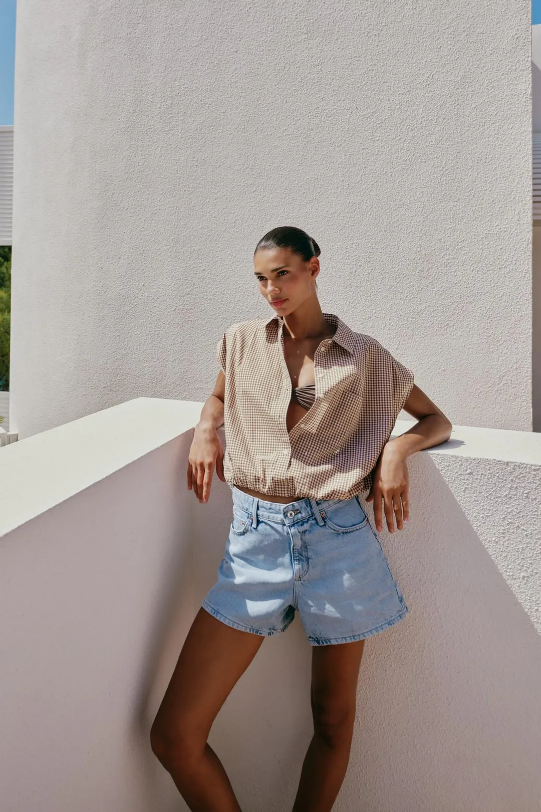 Шорты Z1975 кроя mom со средней посадкой, Zara
