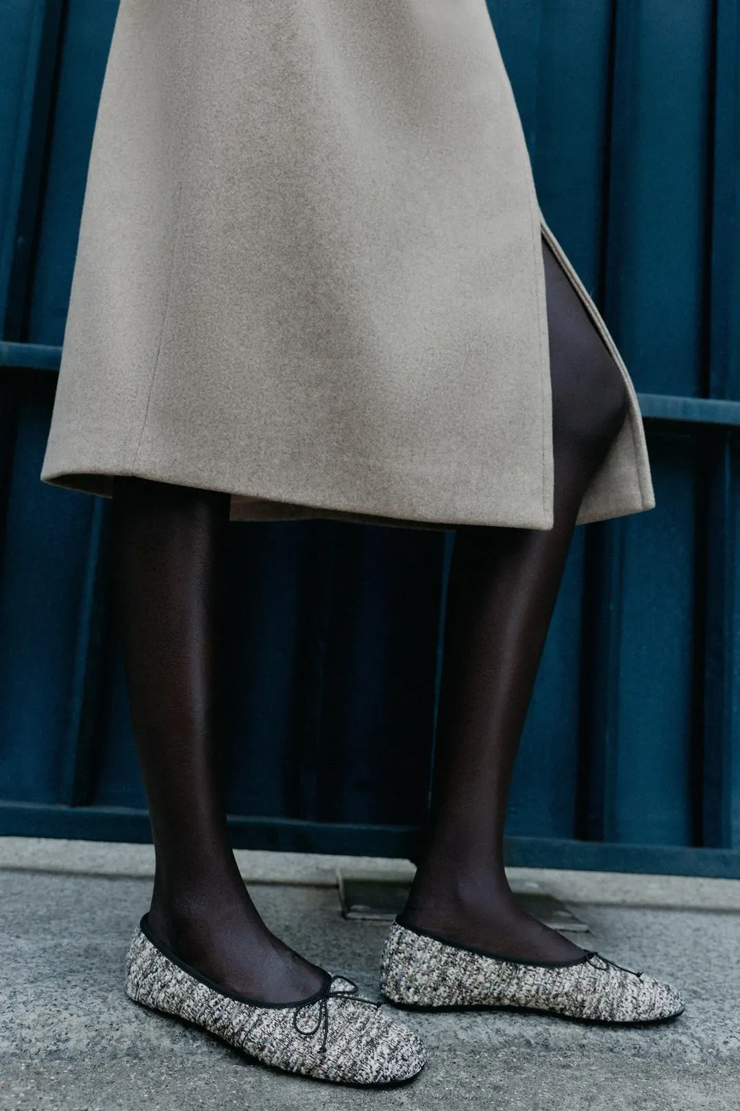 Балетки из ткани с бантом, Zara