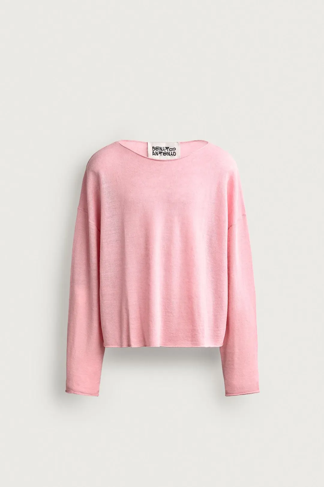 Свитер укороченного кроя из смеси льна и шерсти, Zara