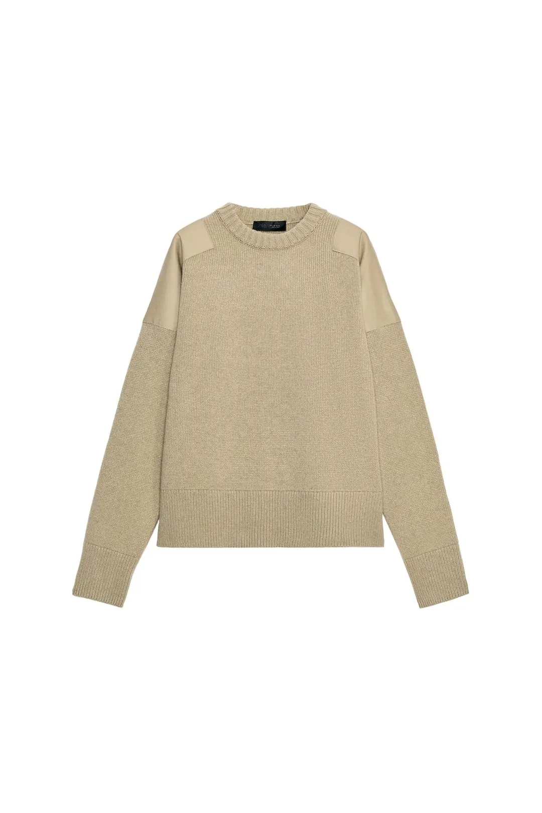 Свитер из смесовой шерсти с контрастными плечами, Zara