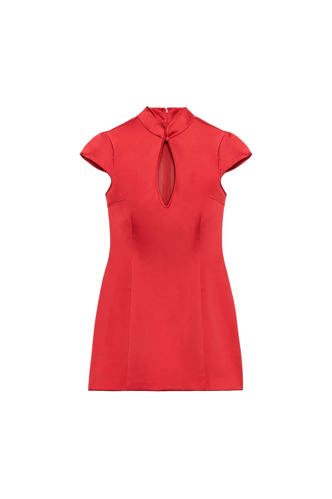 Платье мини атласное с вырезами, Zara