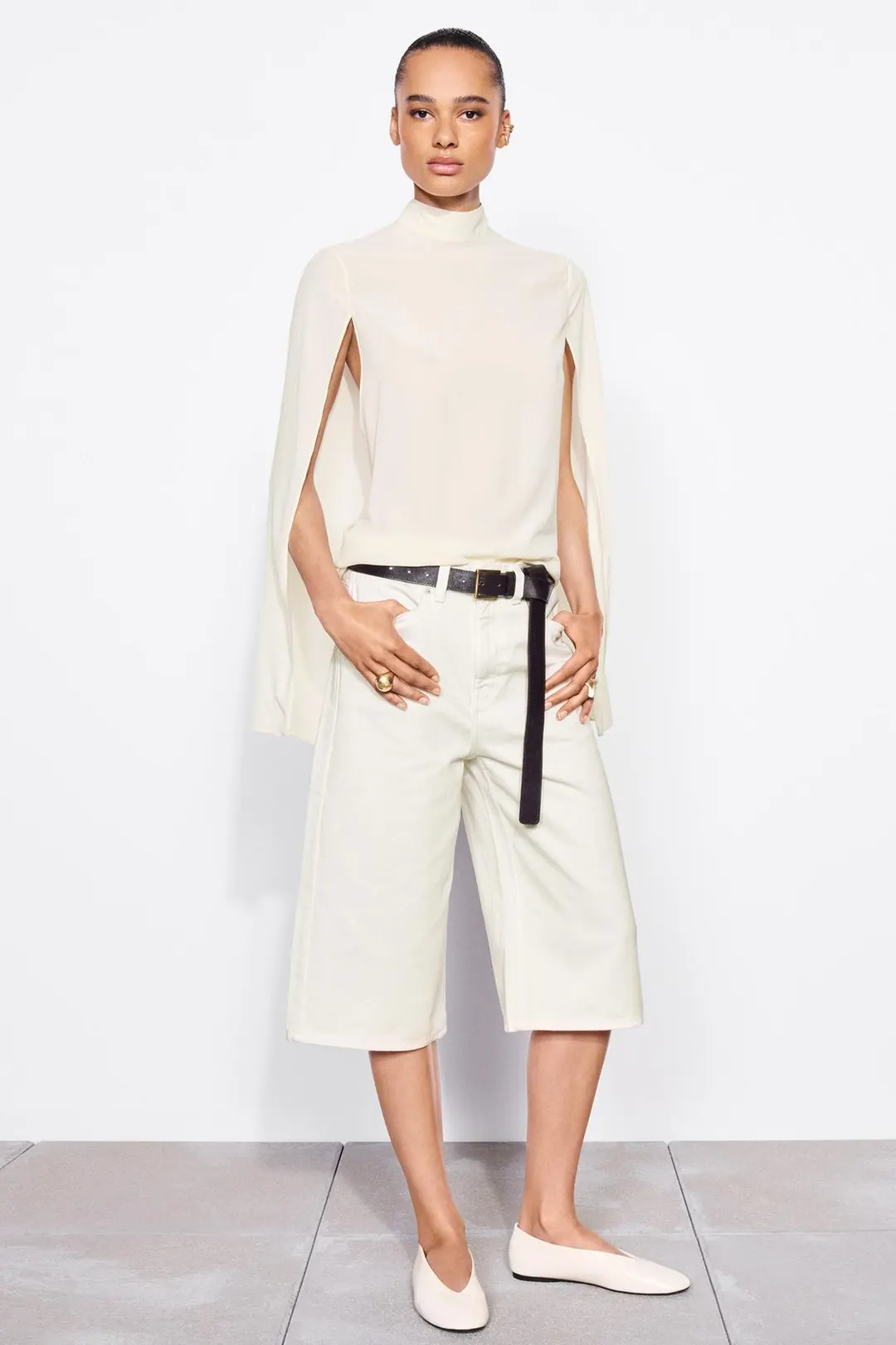 Балетки из кожи без каблука, Zara