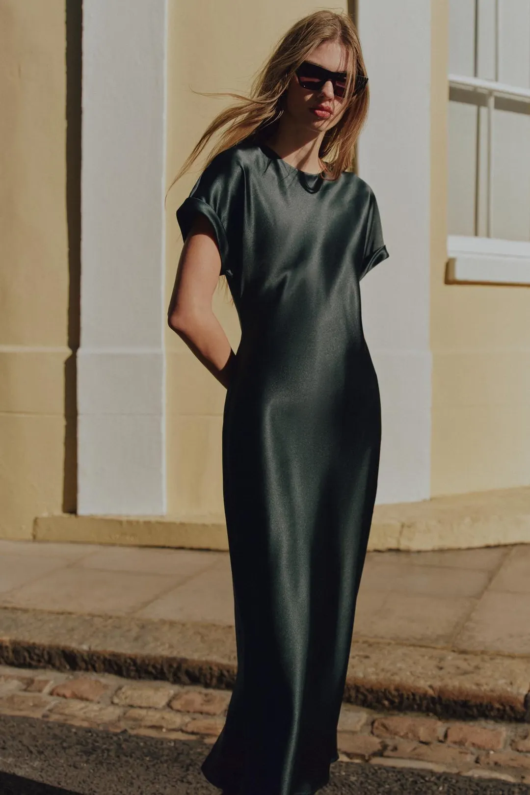 Платье миди атласное, Zara