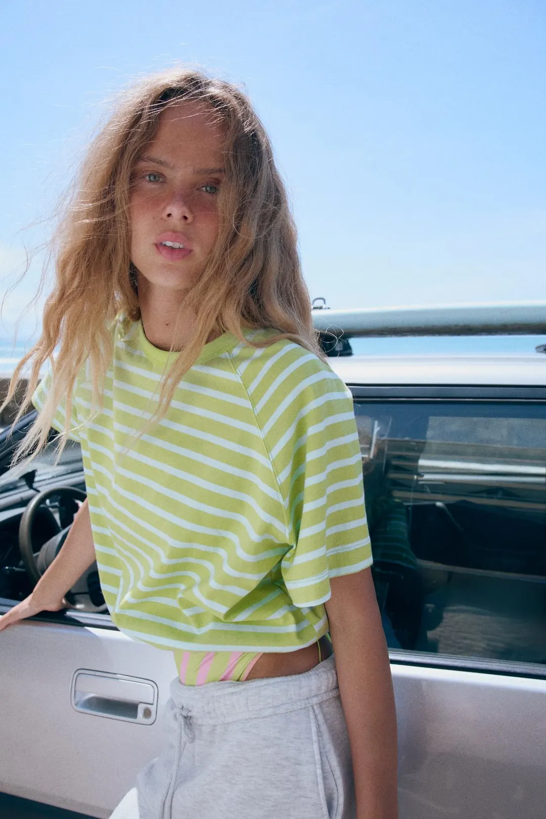 Футболка в полоску с фиксаторами, Zara