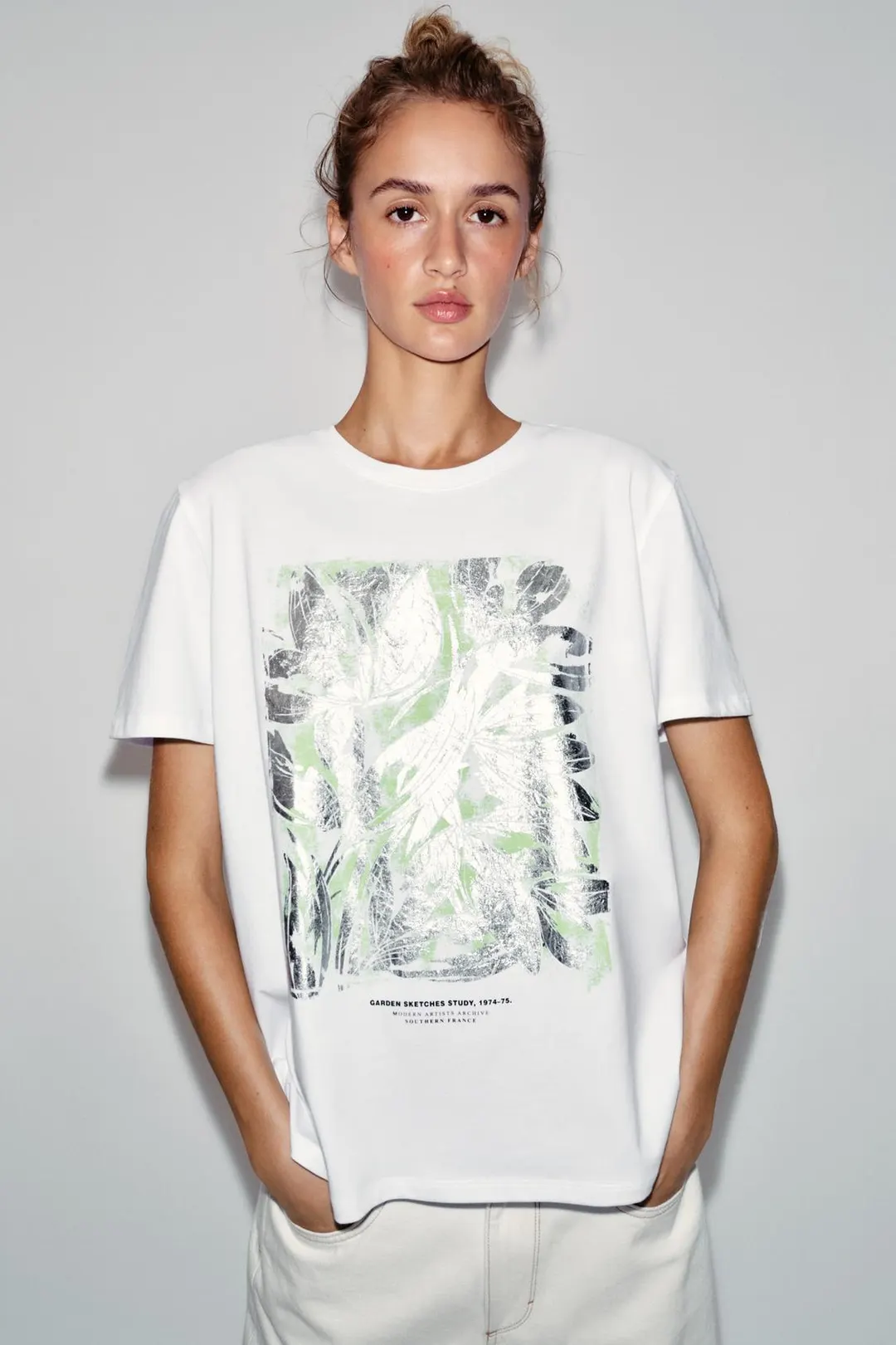 Футболка с короткими рукавами и эффектом металлик, Zara