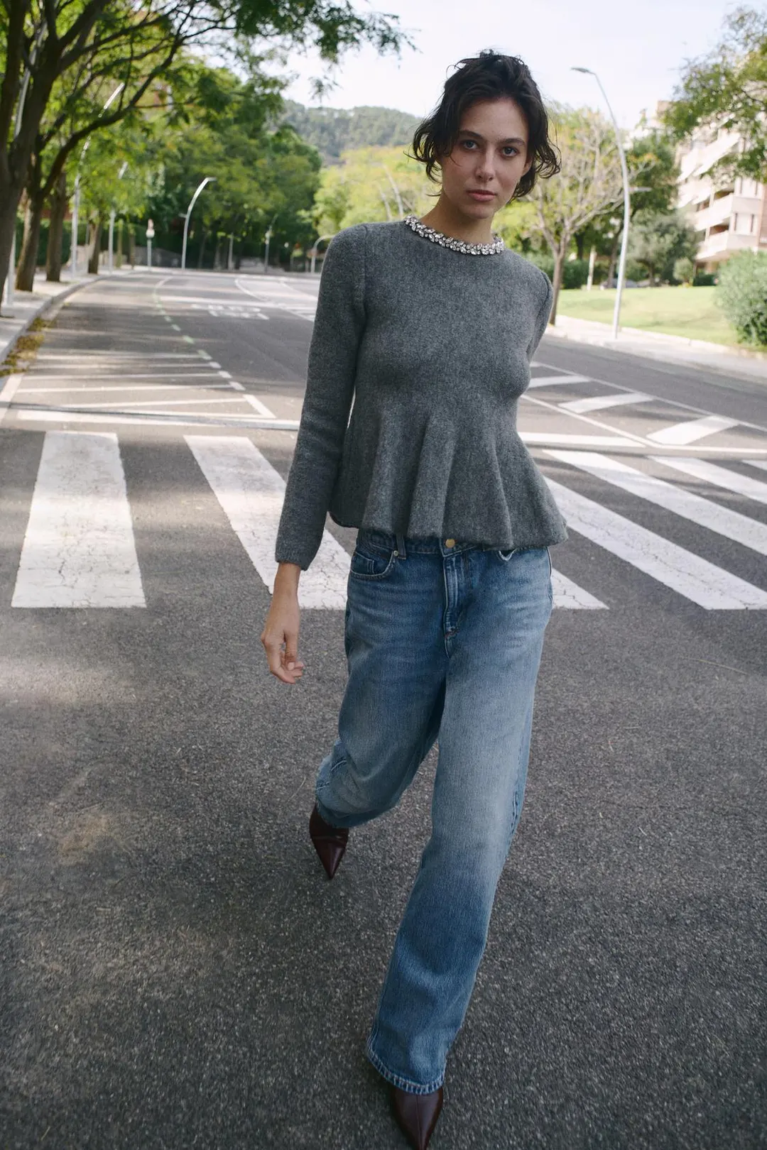 Джемпер с декоративными бусинами, Zara