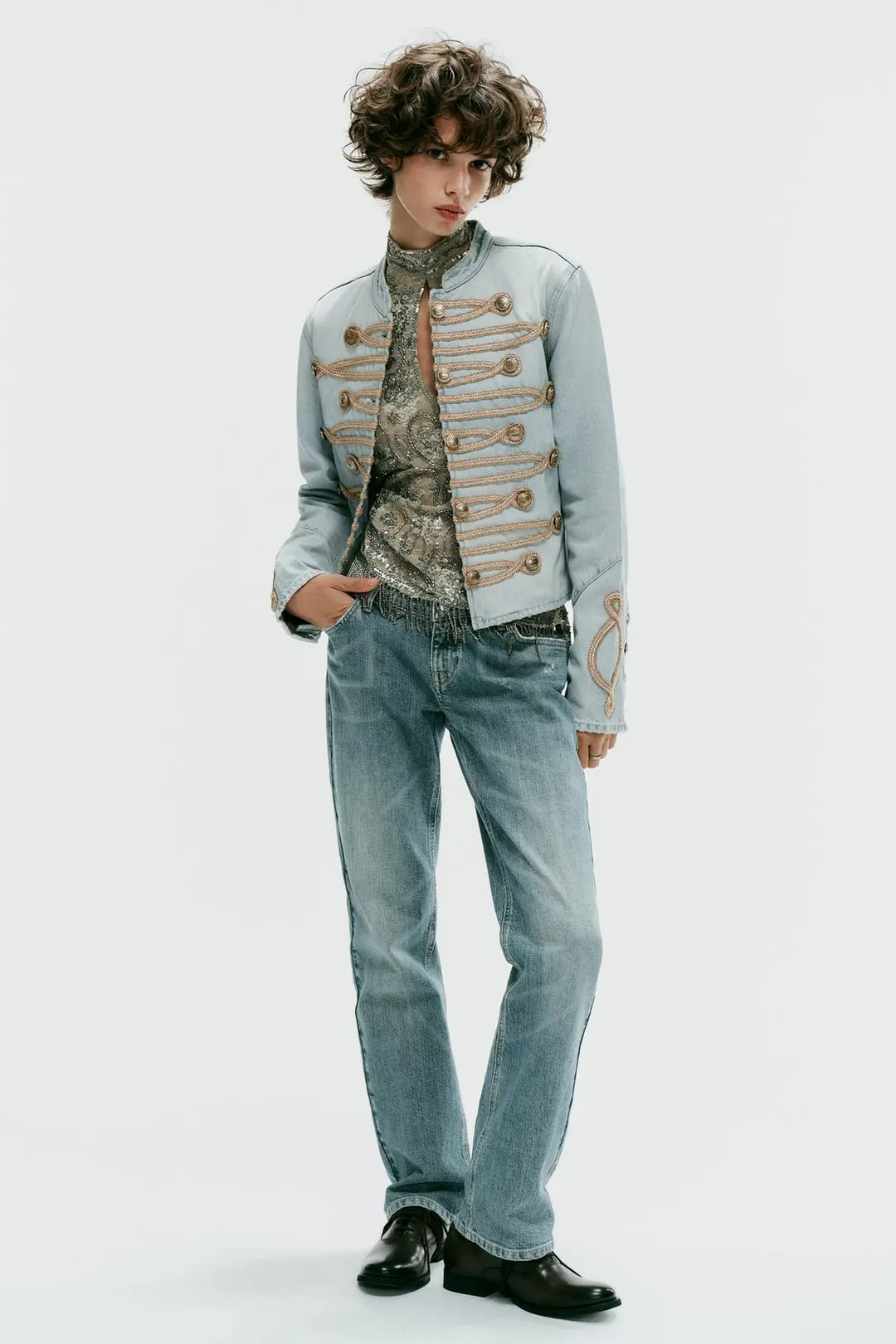 Куртка джинсовая на пуговицах TRF, Zara