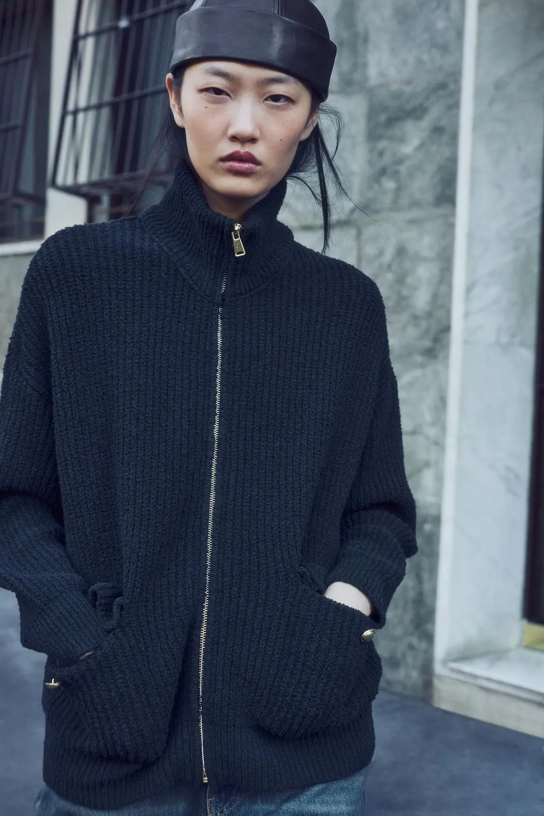 Кардиган длинный из трикотажа, Zara