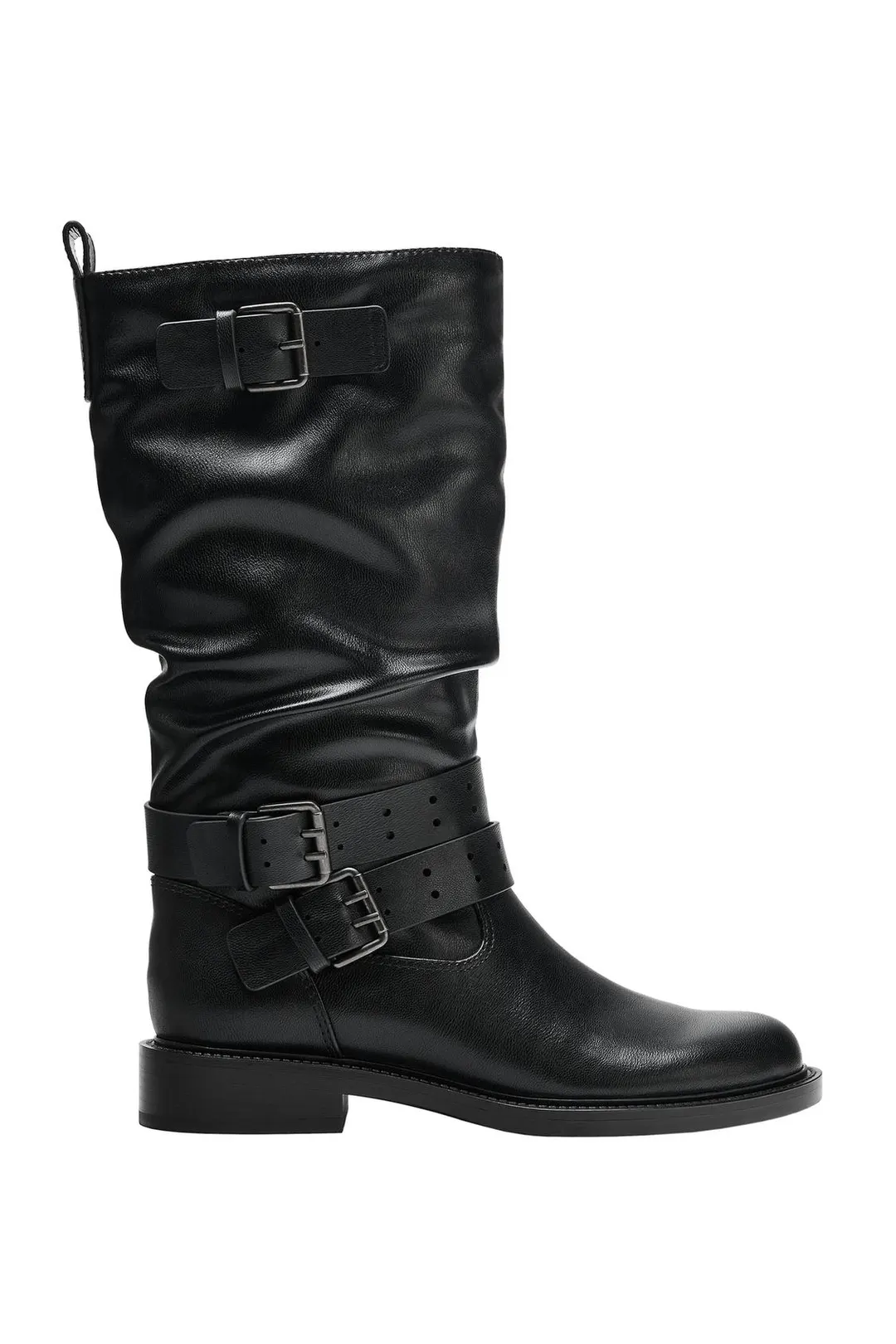 Ботинки байкерские со сборками, Zara