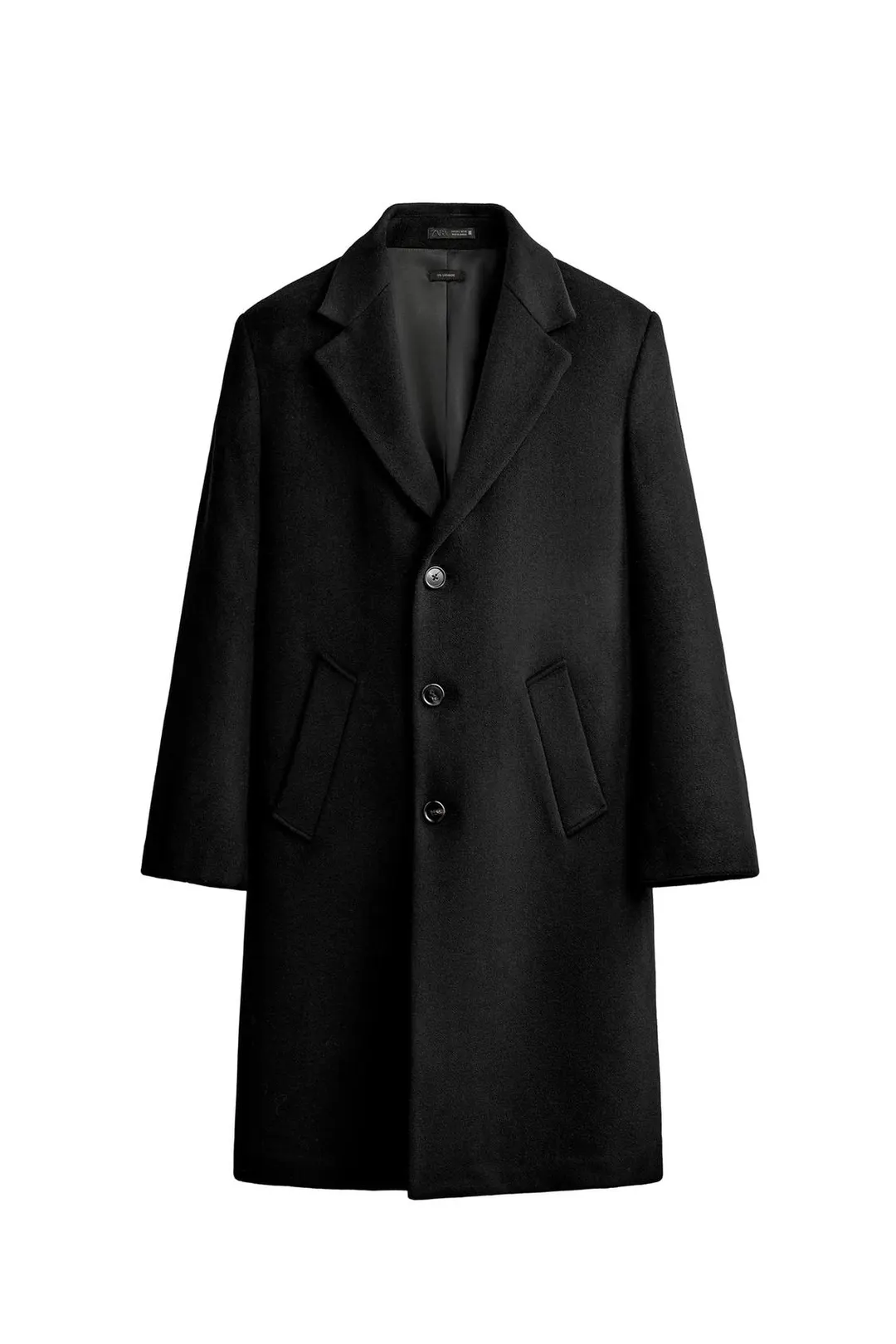 Пальто стандартного кроя из смесовой шерсти, Zara