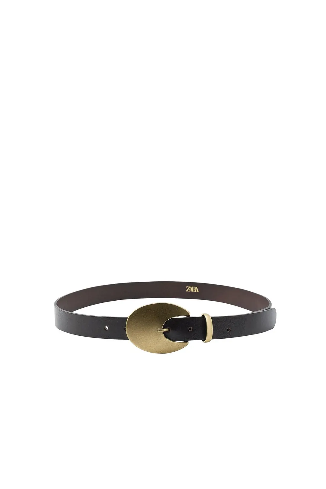 Ремень из 100% кожи с овальной пряжкой, Zara