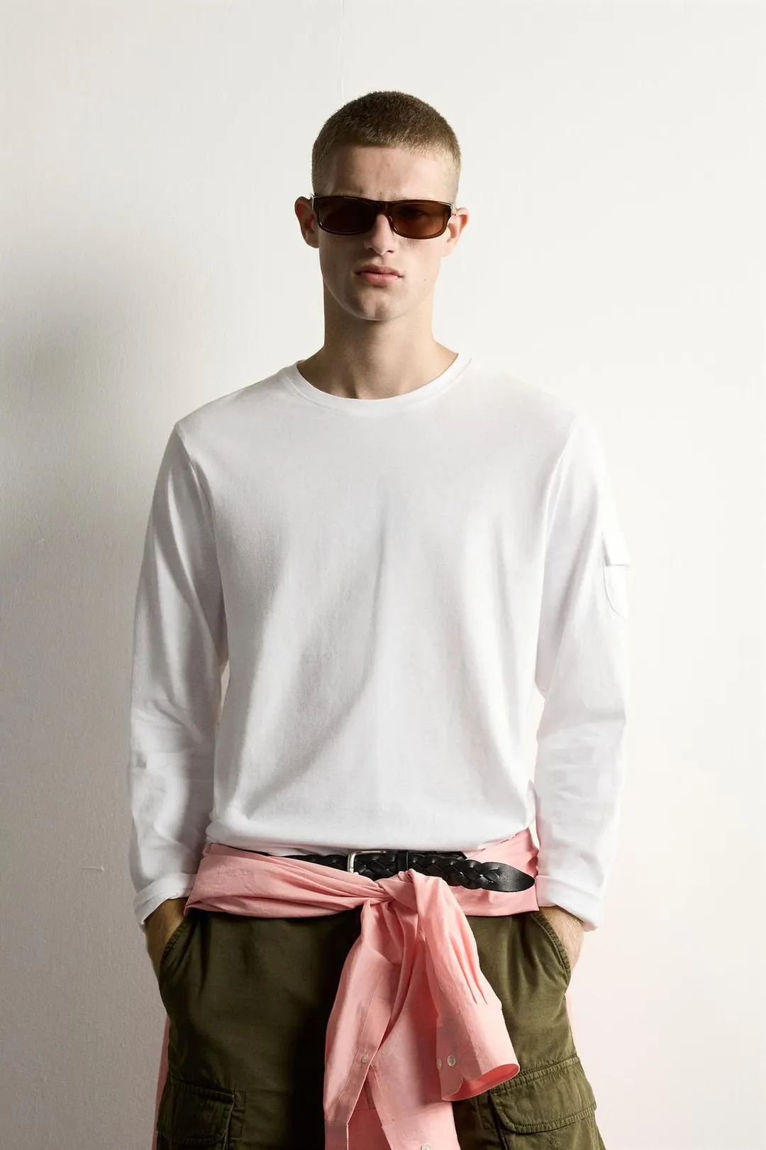 Футболка с длинными рукавами и карманом, Zara