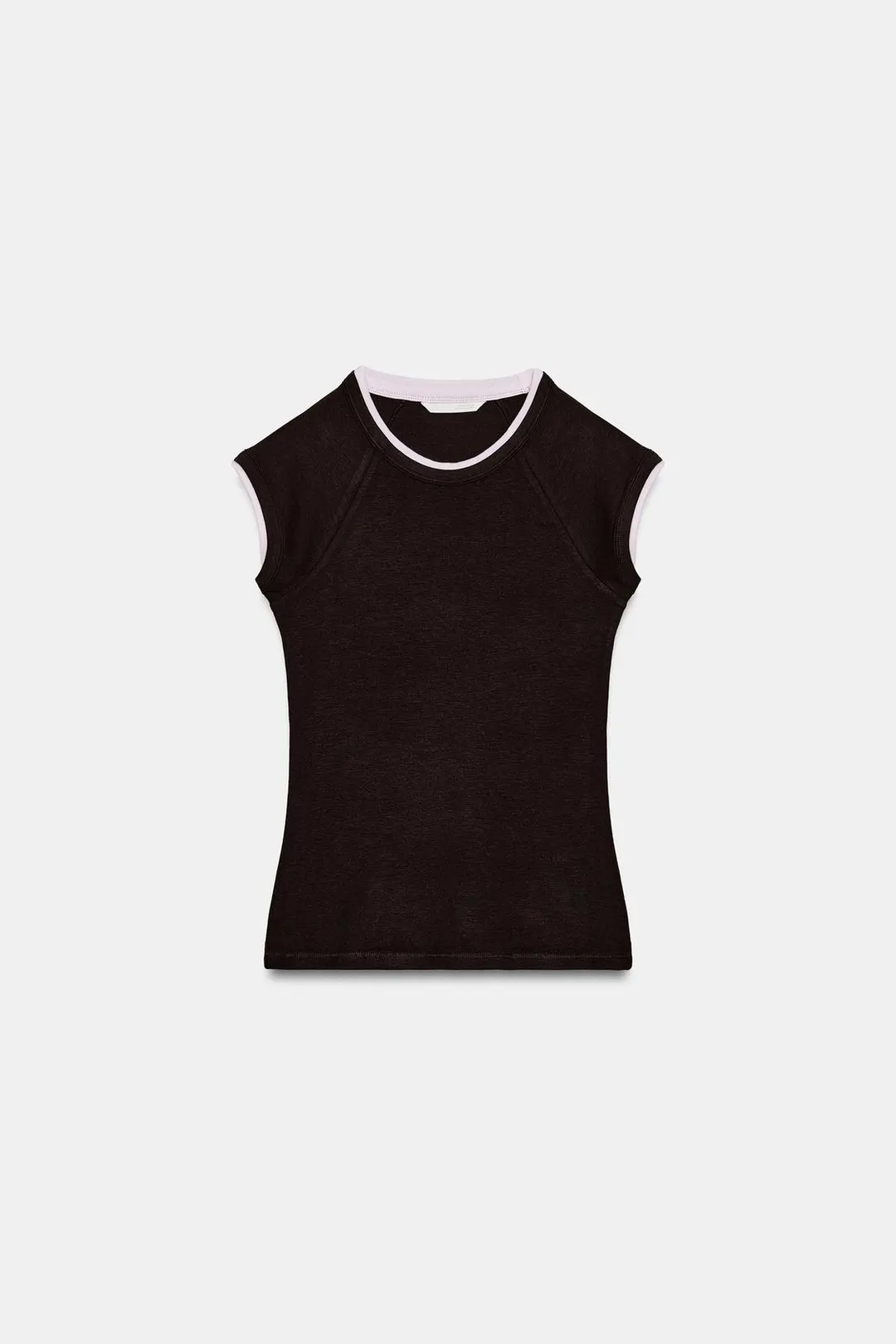 Футболка с эффектом двойных коротких рукавов, Zara