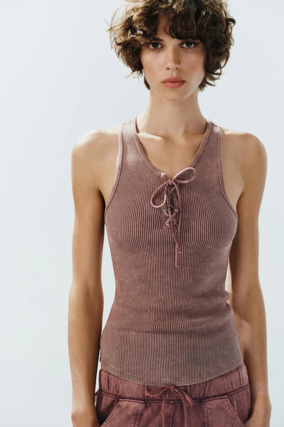 Топ на кулиске с эффектом выцветания, Zara