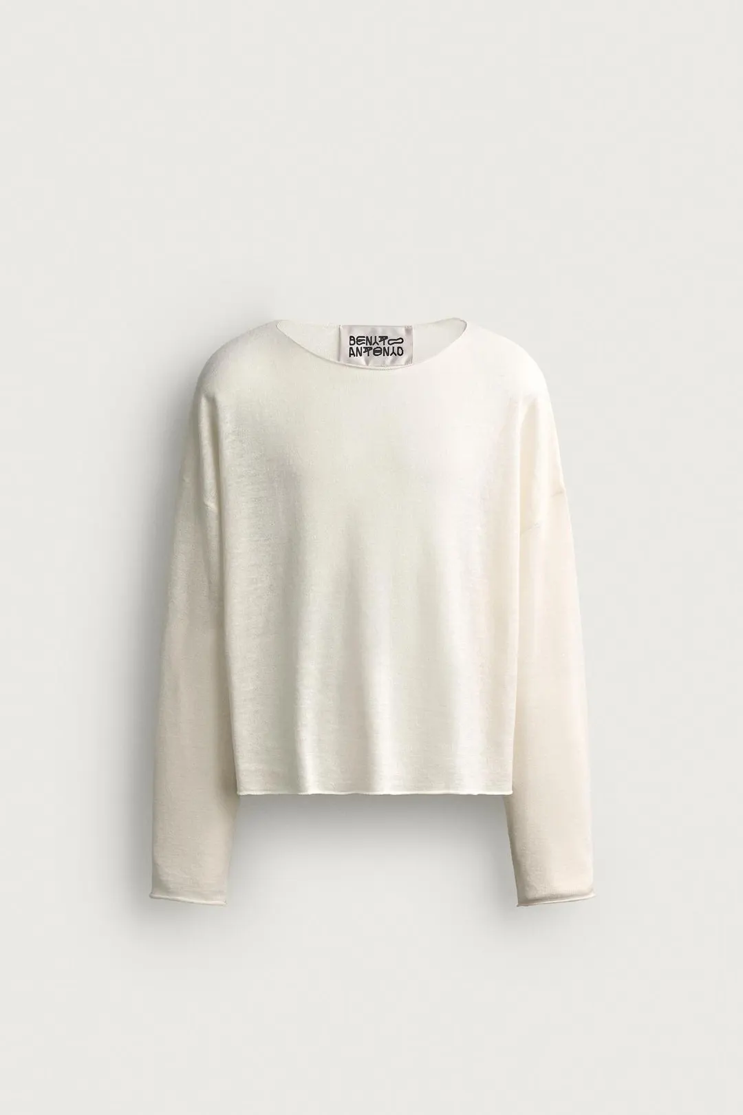 Свитер укороченного кроя из смеси льна и шерсти, Zara