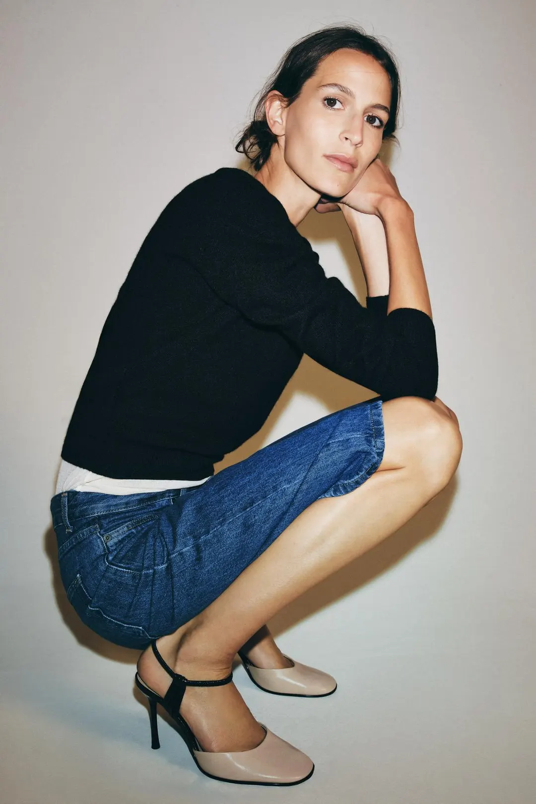 Туфли с открытой пяткой из кожи, Zara
