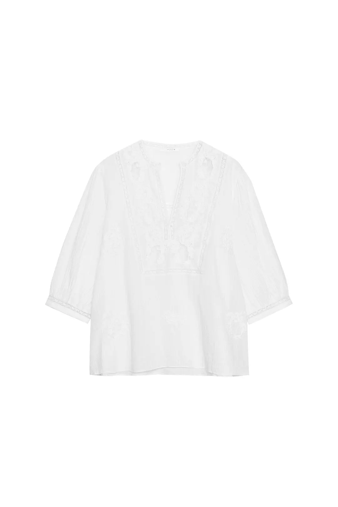 Кружевная блузка с вышивкой ZW Collection, Zara