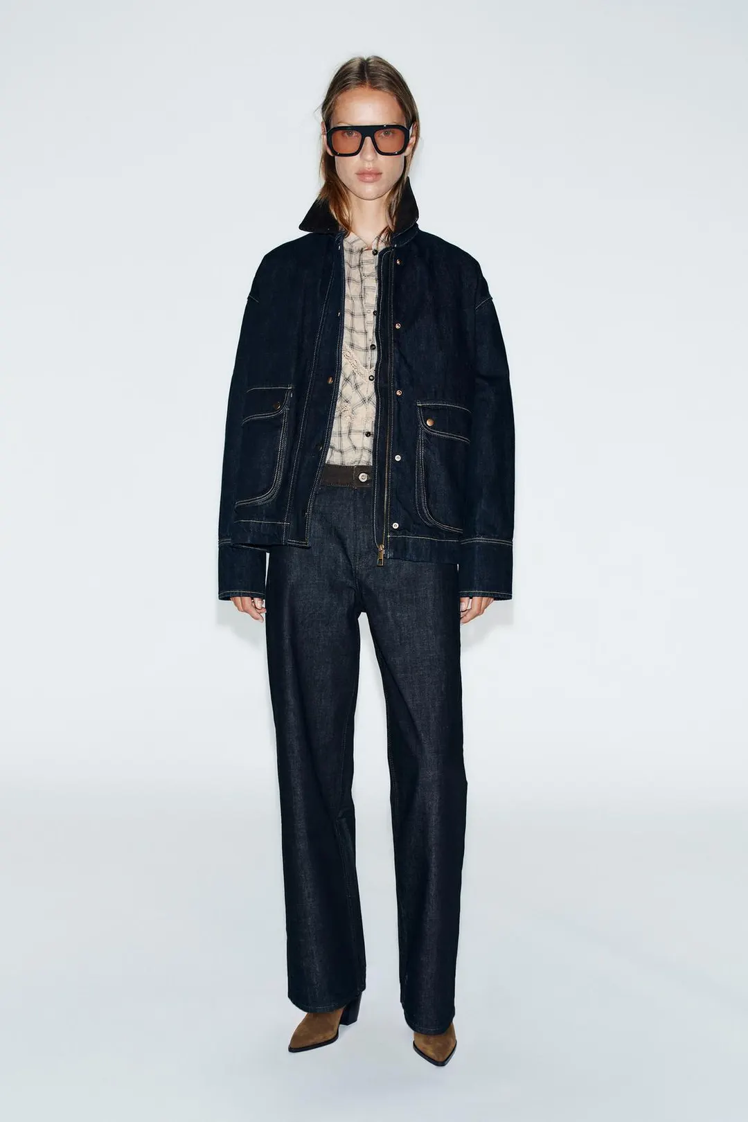 Куртка джинсовая с вельветовым воротником Z1975, Zara