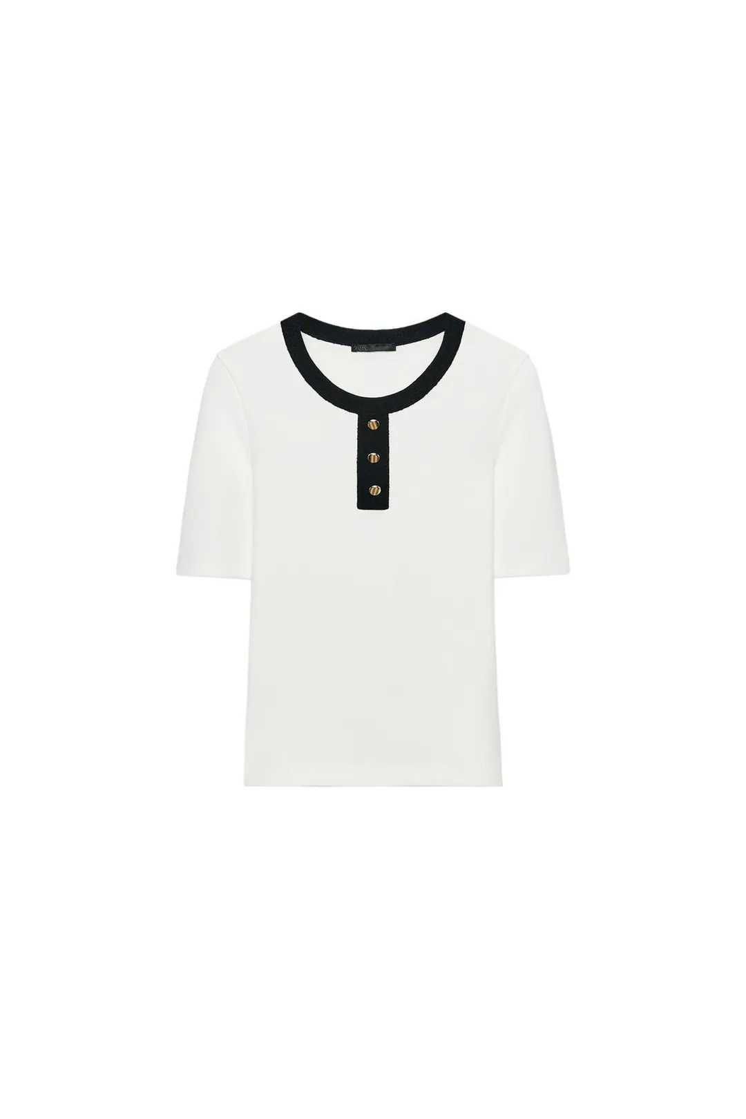 Футболка с контрастными пуговицами, Zara