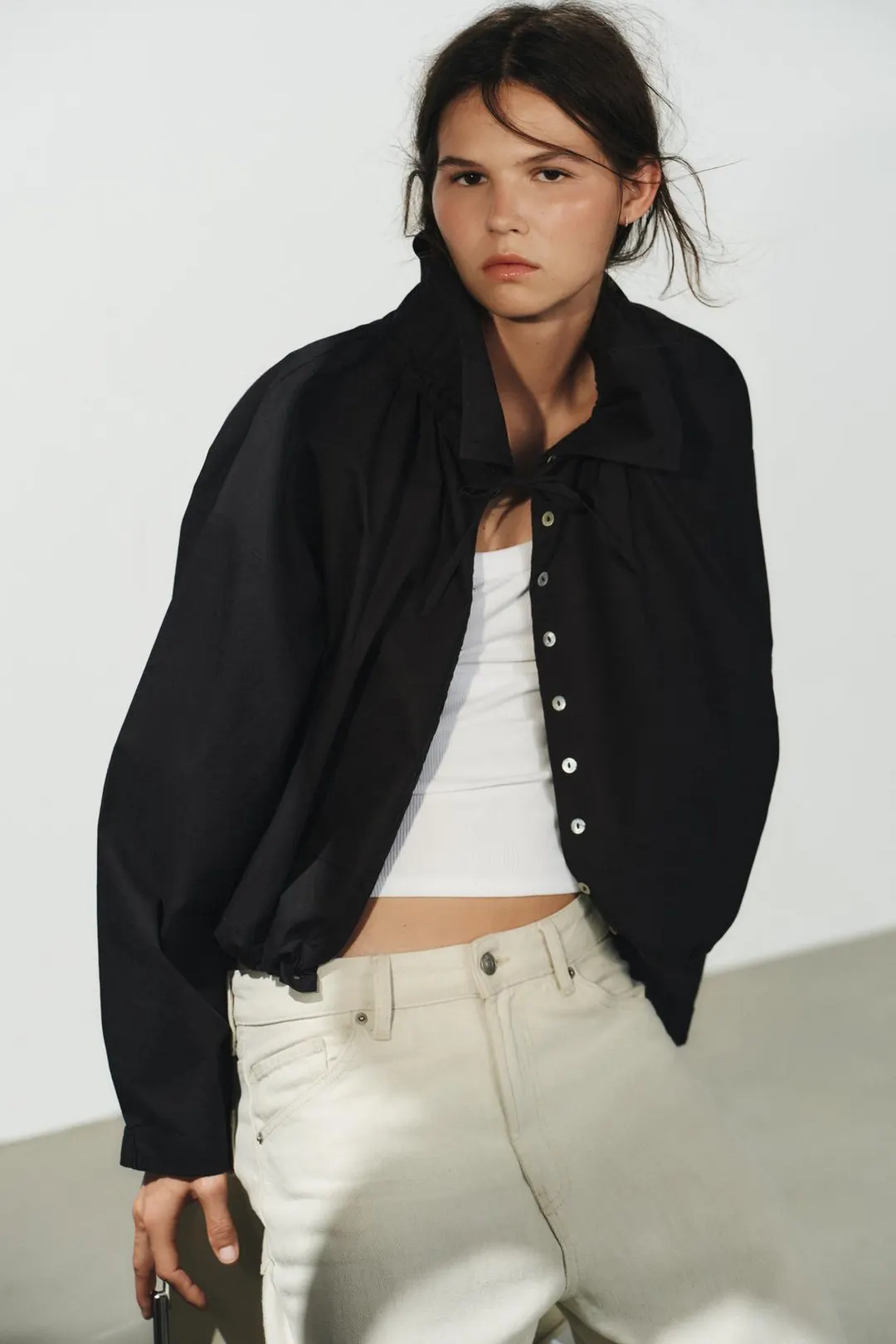 Хлопковая куртка с завязками, Zara