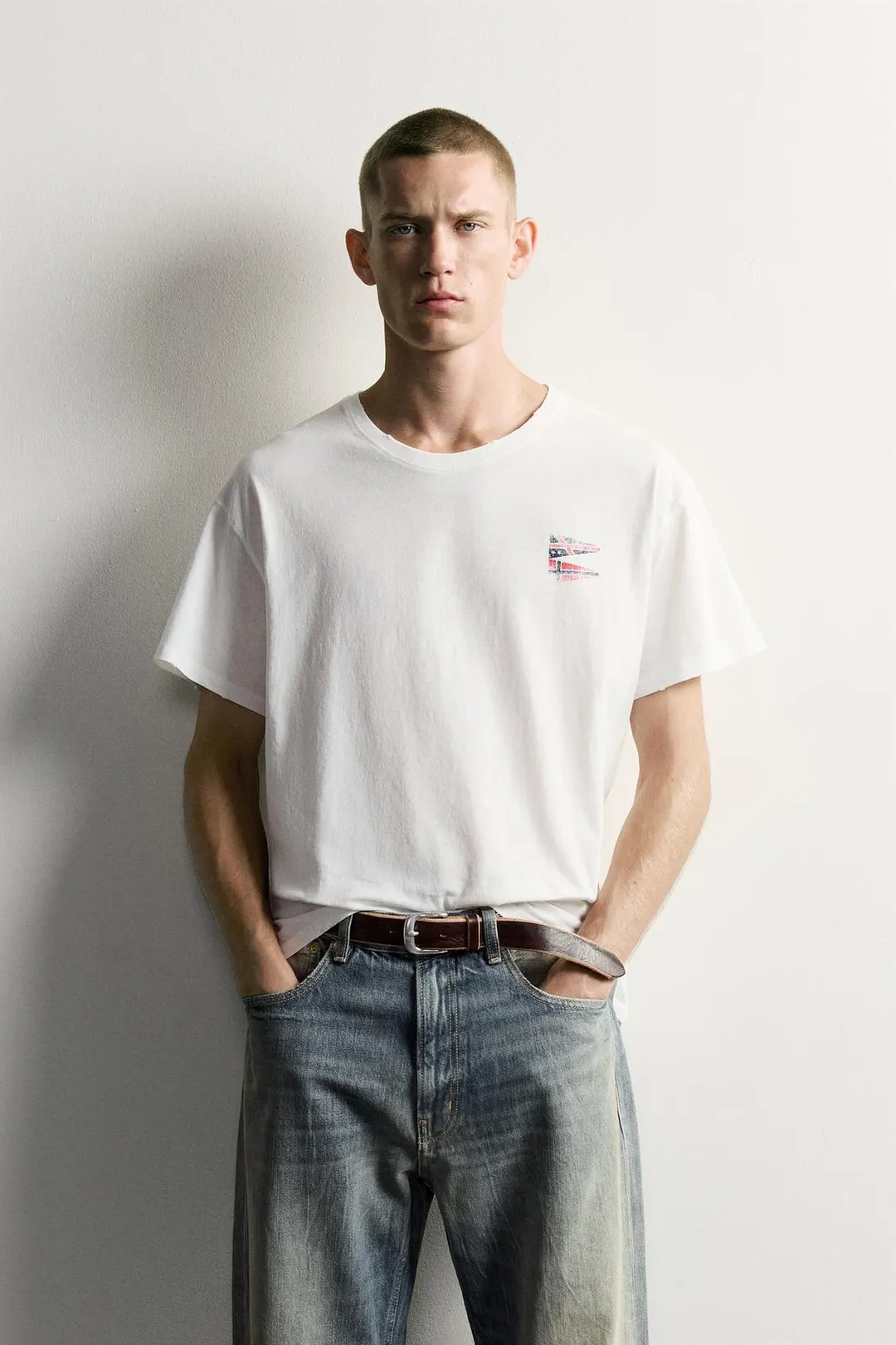 Футболка с принтом флагов, Zara