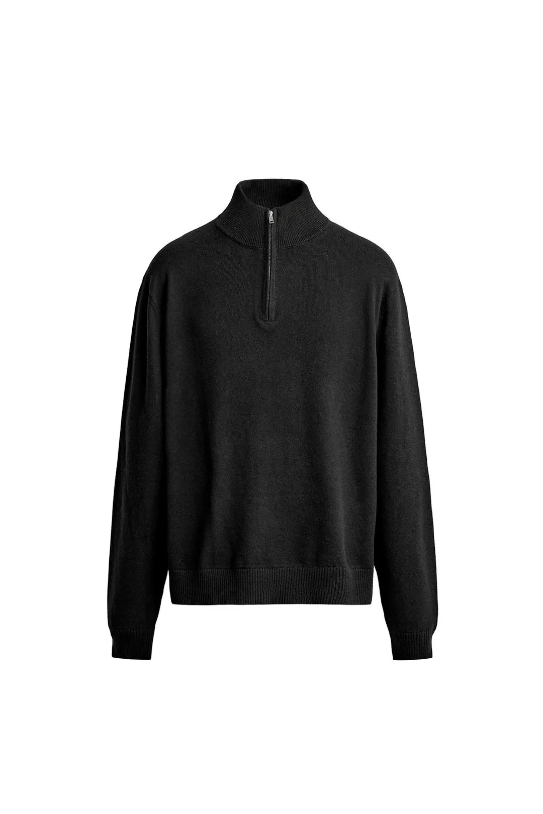 Свитер из хлопка и шерсти с молнией до груди, Zara