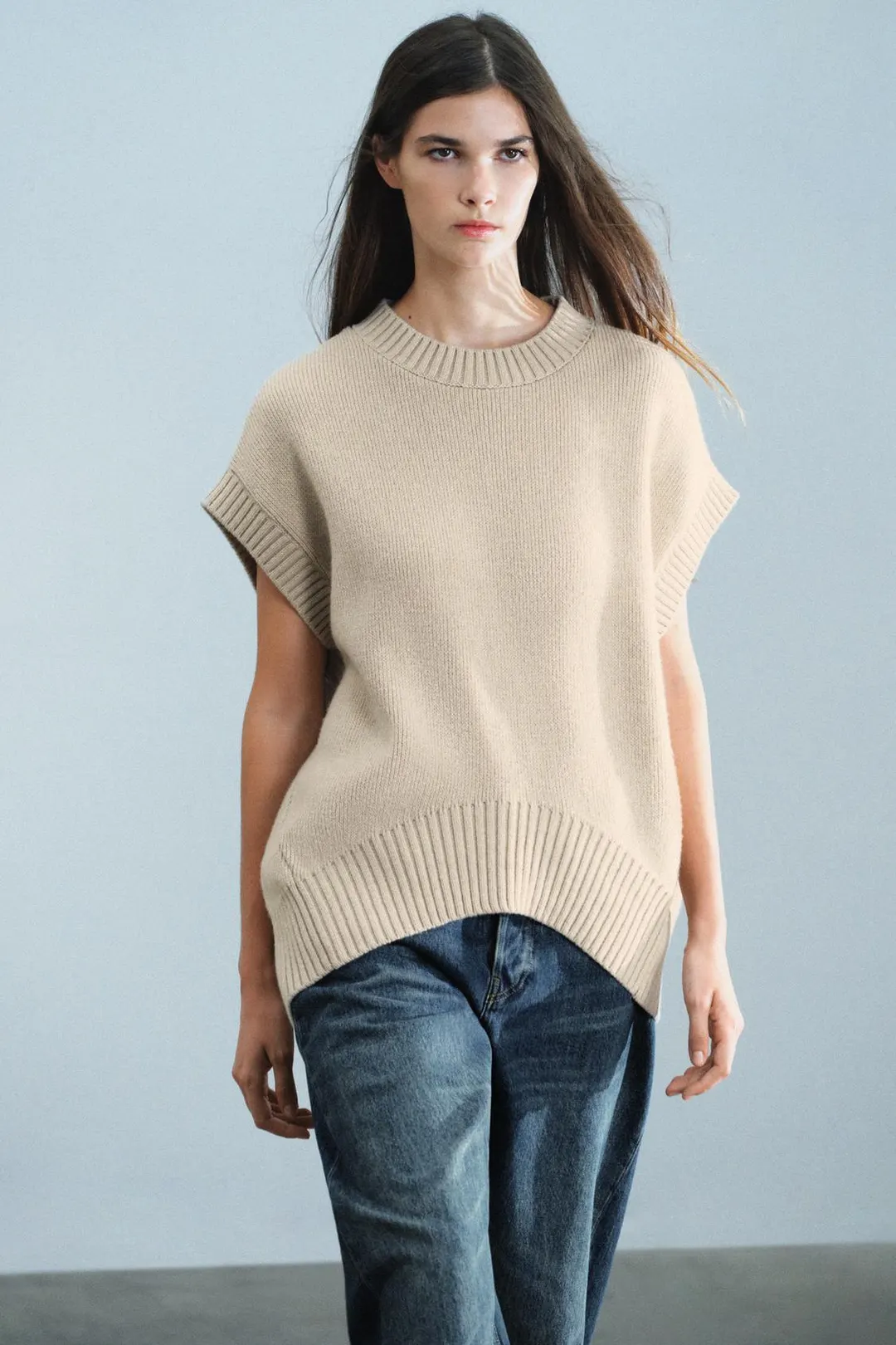 Жилет оверсайз из смесовой шерсти, Zara
