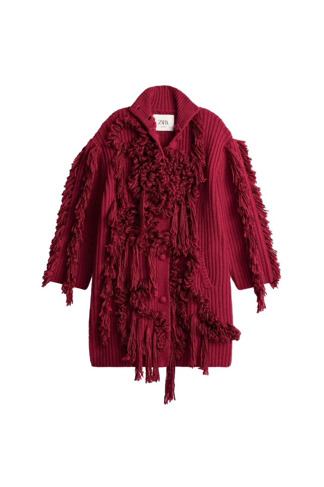 Вязаное пальто с бахромой Limited Edition, Zara