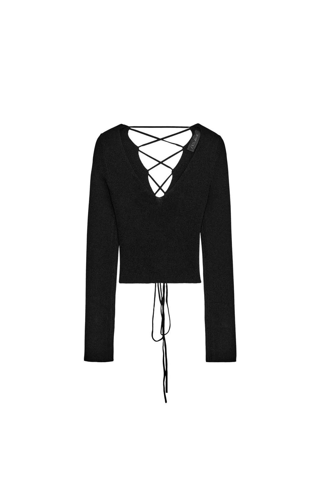 Вязаный топ с перекрестными деталями на спине, Zara