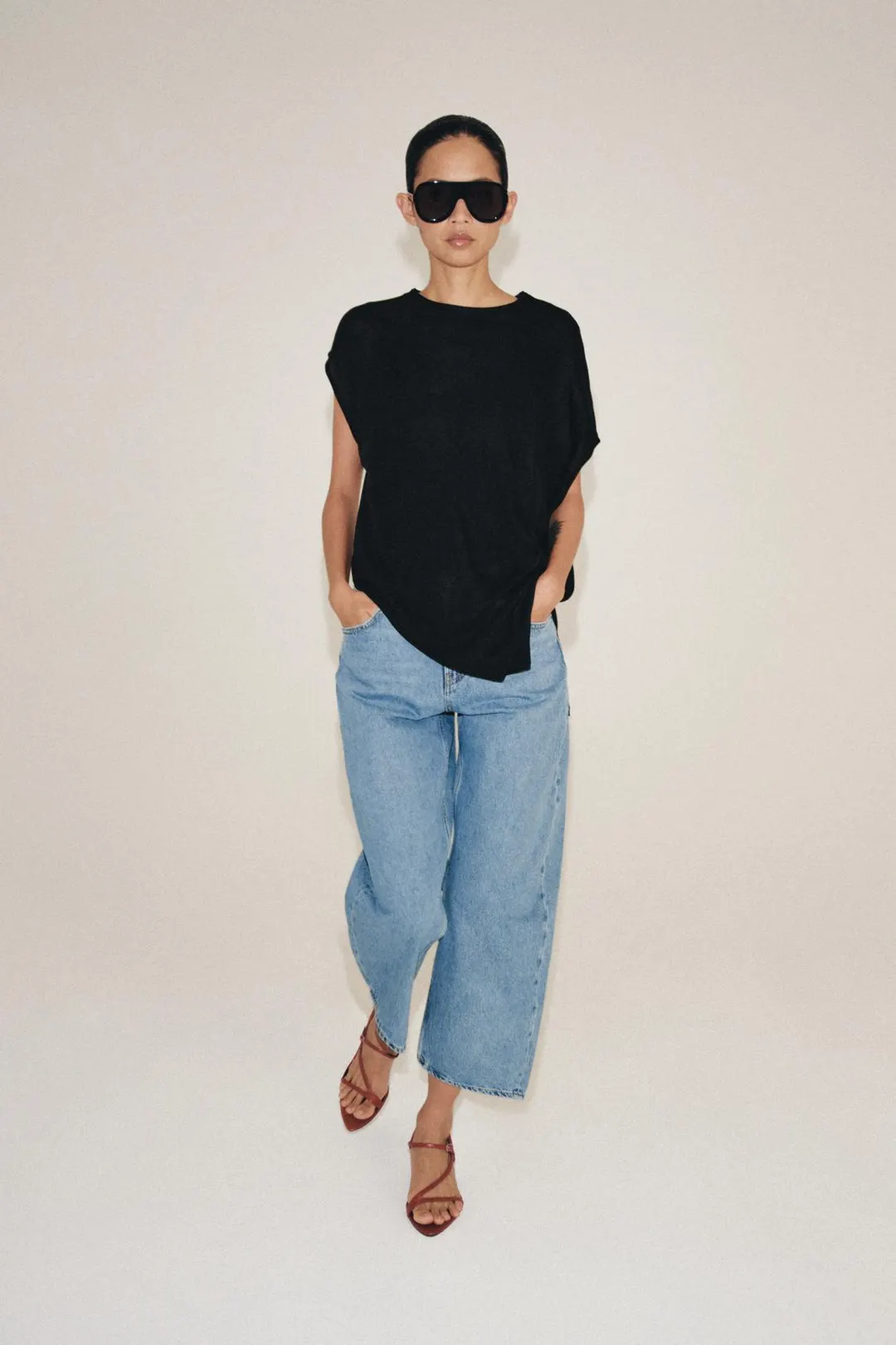 Асимметричный вязаный топ, Zara