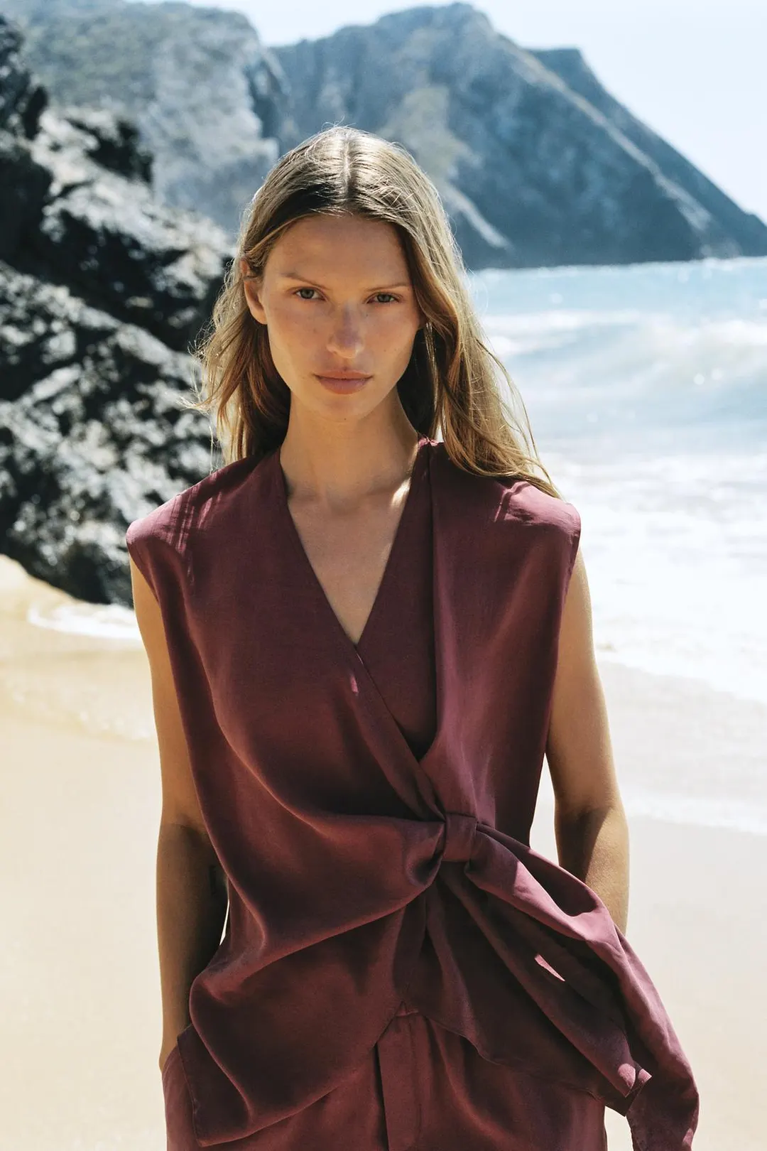 Топ струящийся с узлом, Zara