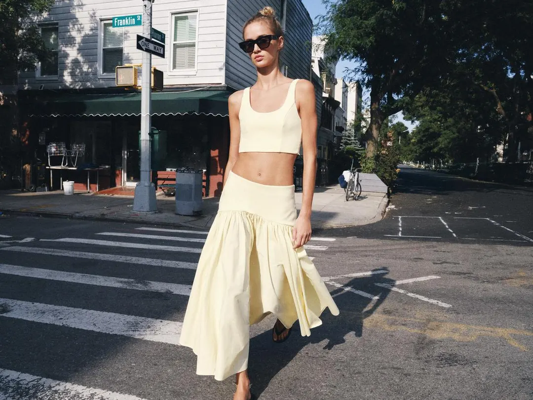 Комбинированная юбка из интерлока, Zara