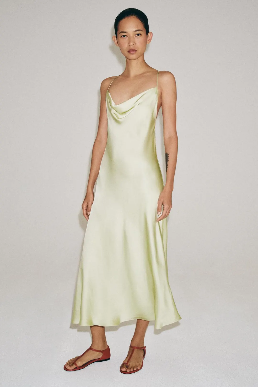 Атласное платье-комбинация ZW Collection, Zara