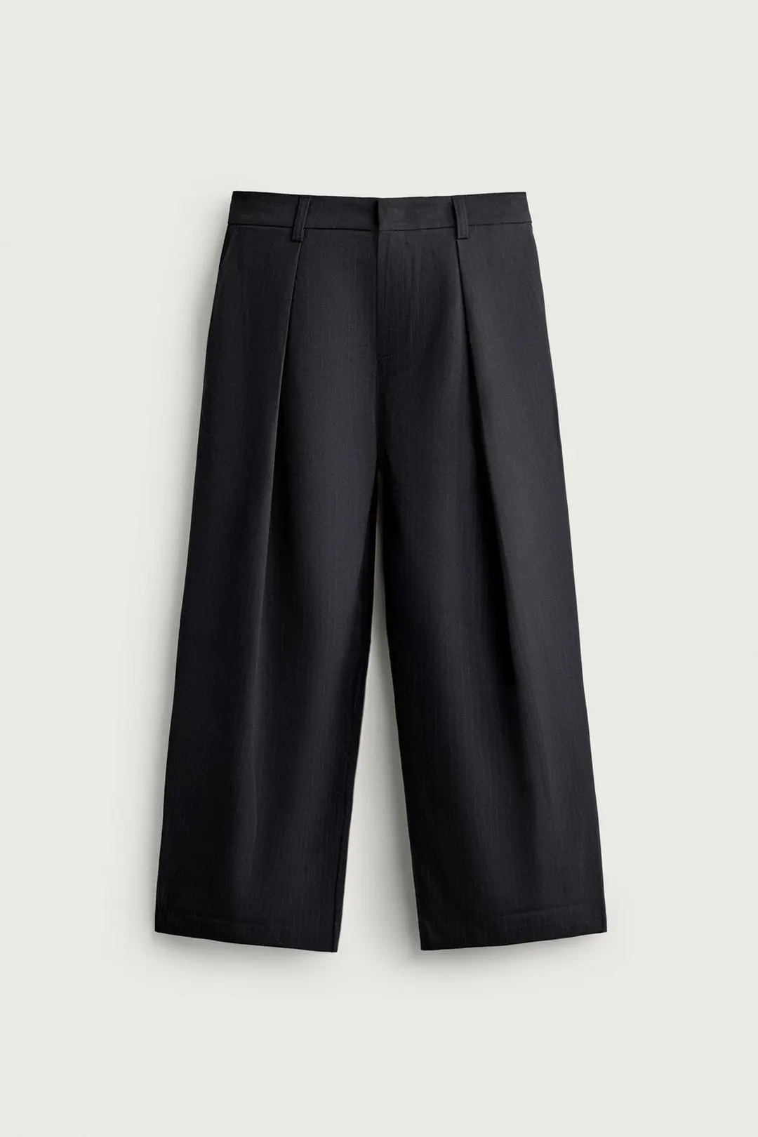Брюки широкого кроя с встречной складкой, Zara