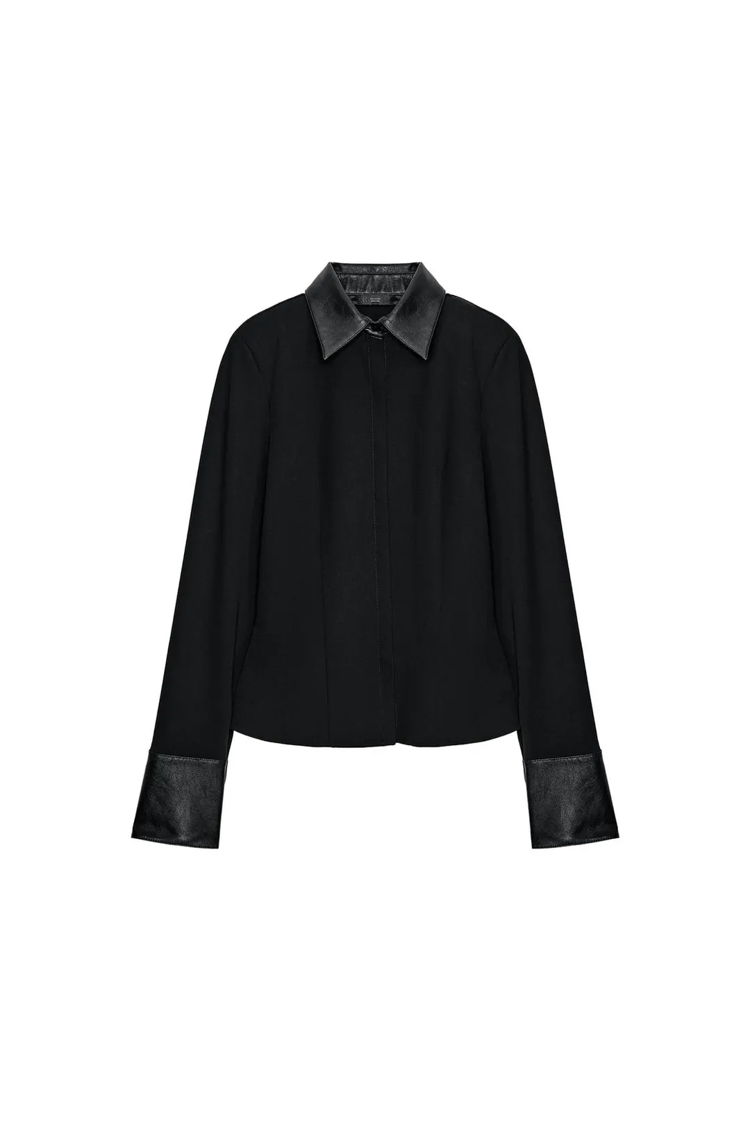 Контрастная рубашка с подплечниками, Zara