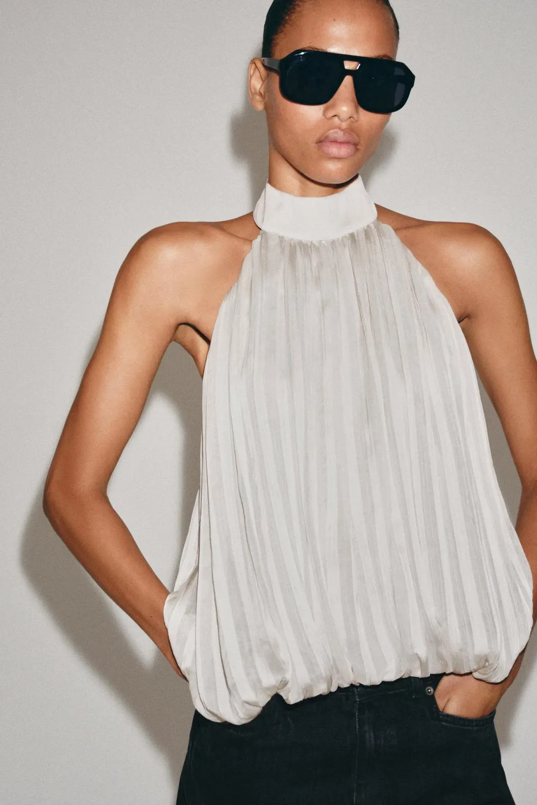 Топ халтер со складками ZW Collection, Zara