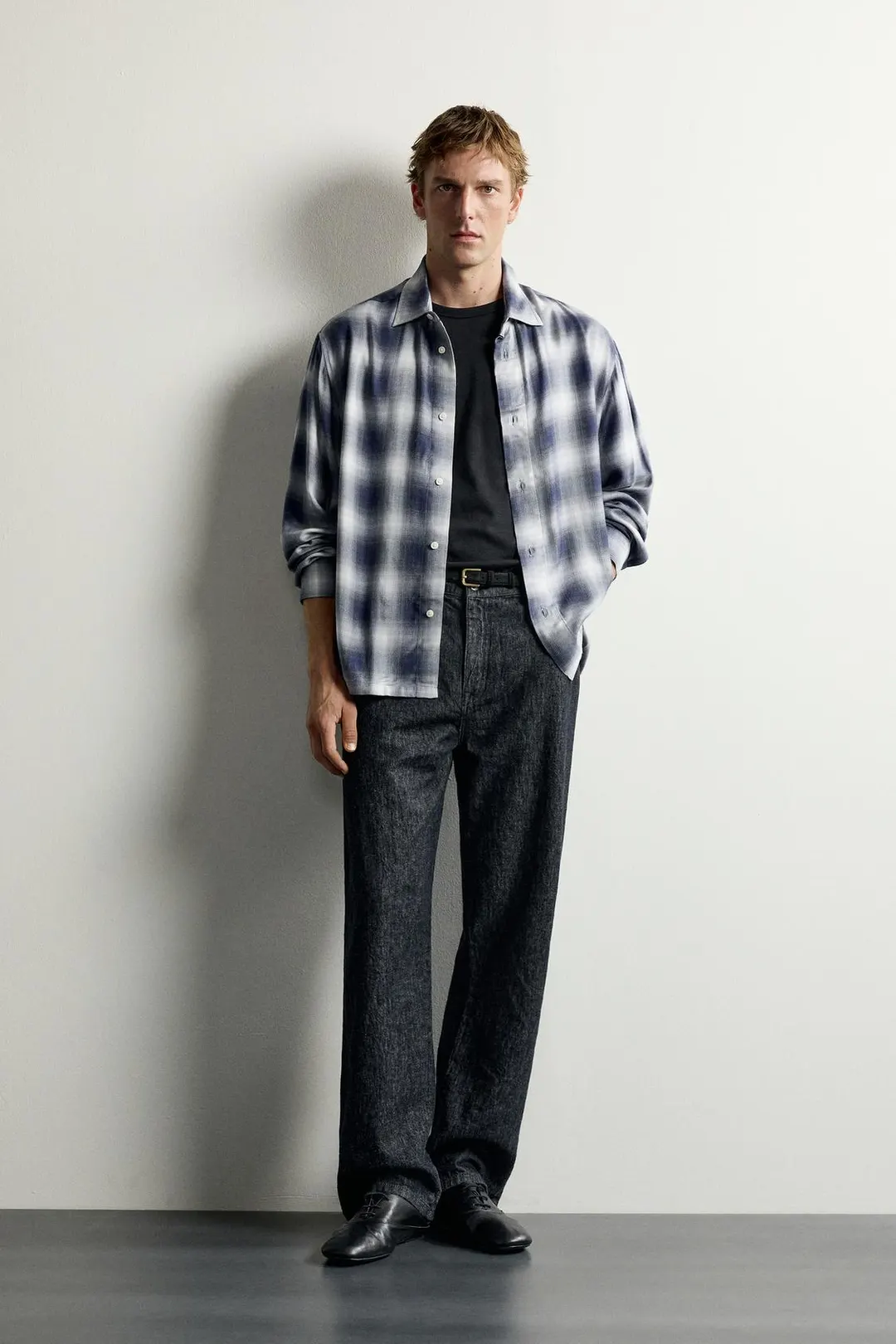 Рубашка струящаяся в клетку, Zara