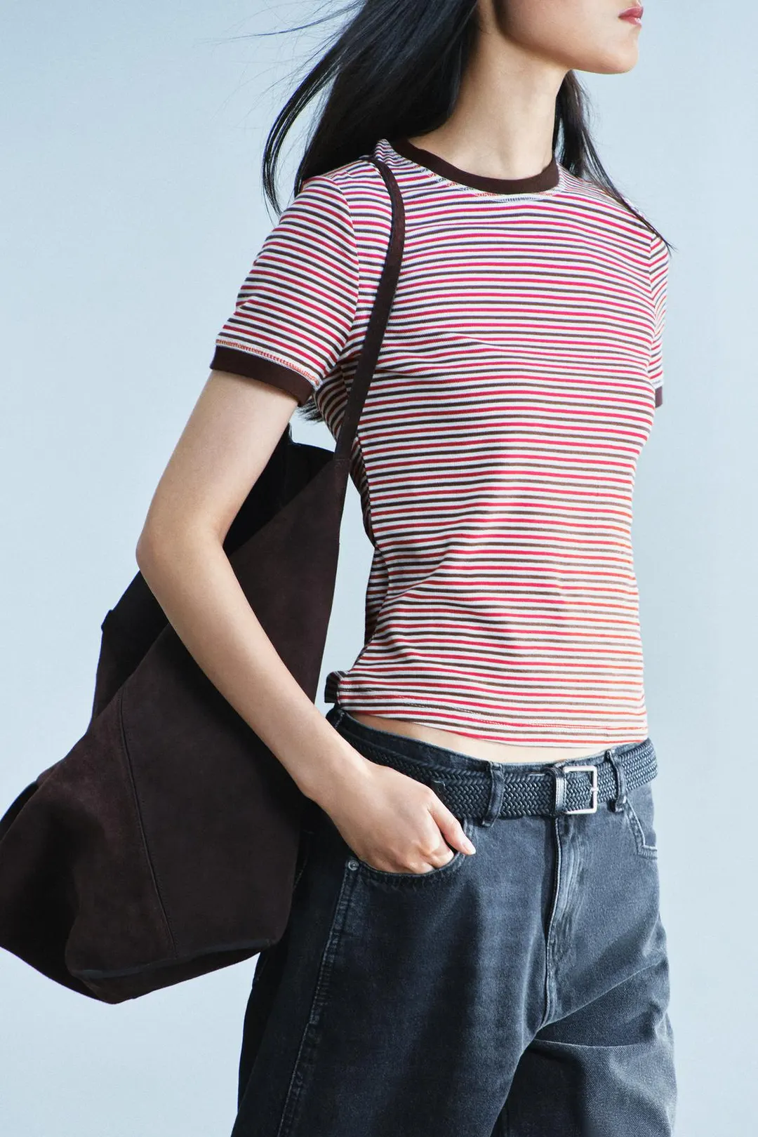 Футболка в полоску с короткими рукавами, Zara