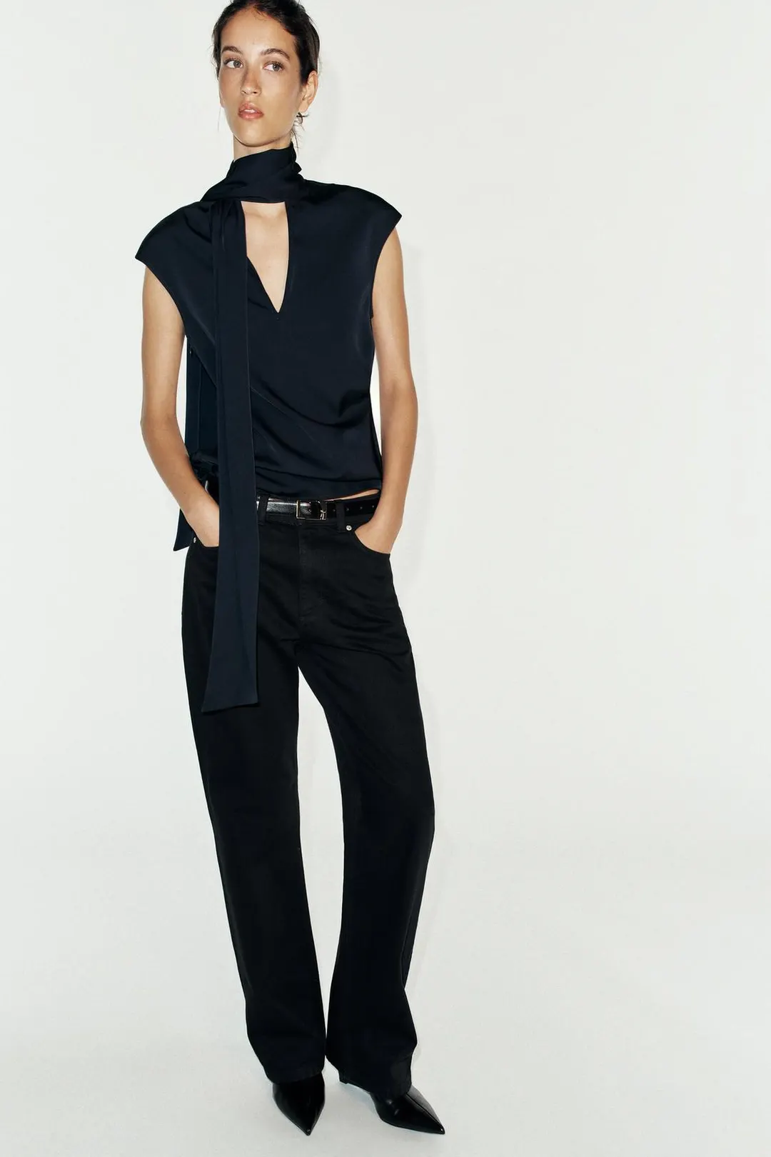 Топ без рукавов с завязкой, Zara