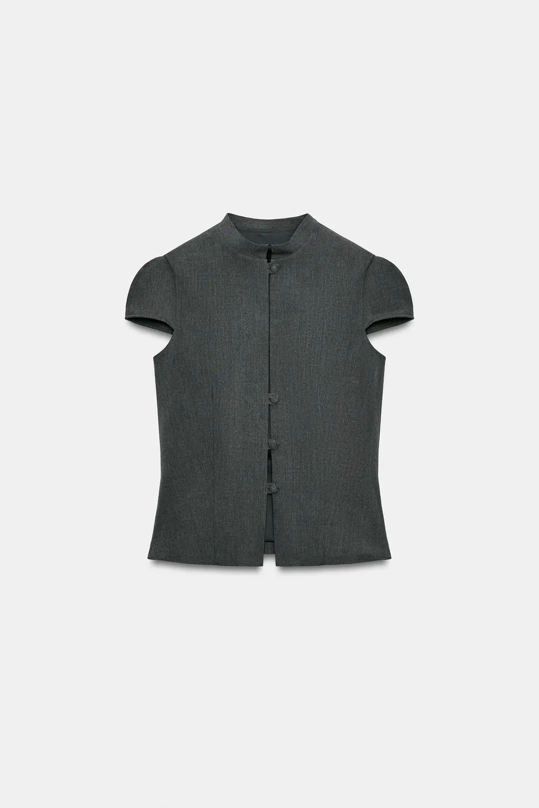 Топ с короткими рукавами и пуговицами, Zara